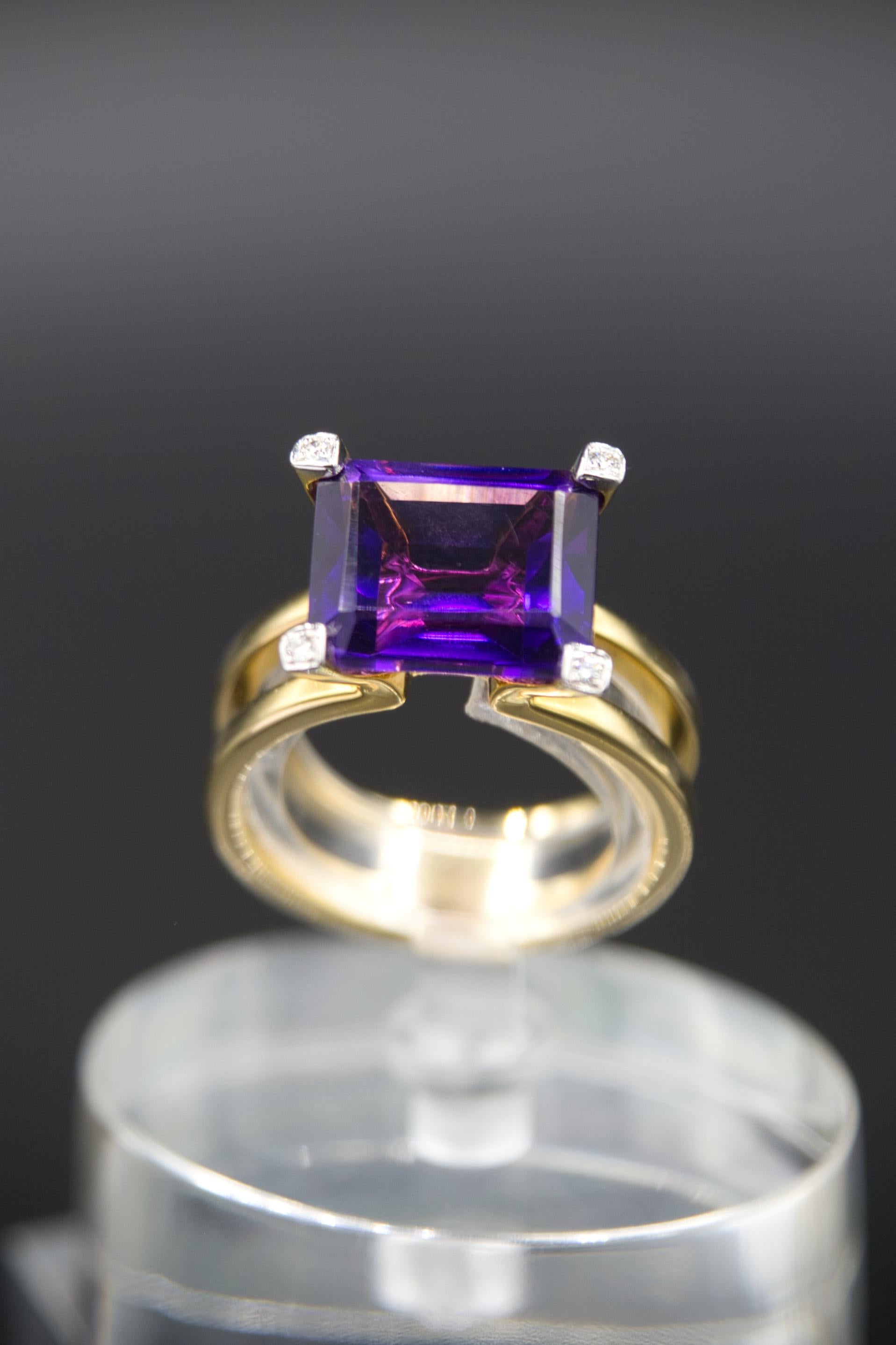 Amethyst-Ring 18 k im Zustand „Neu“ im Angebot in Bad Kissingen, DE