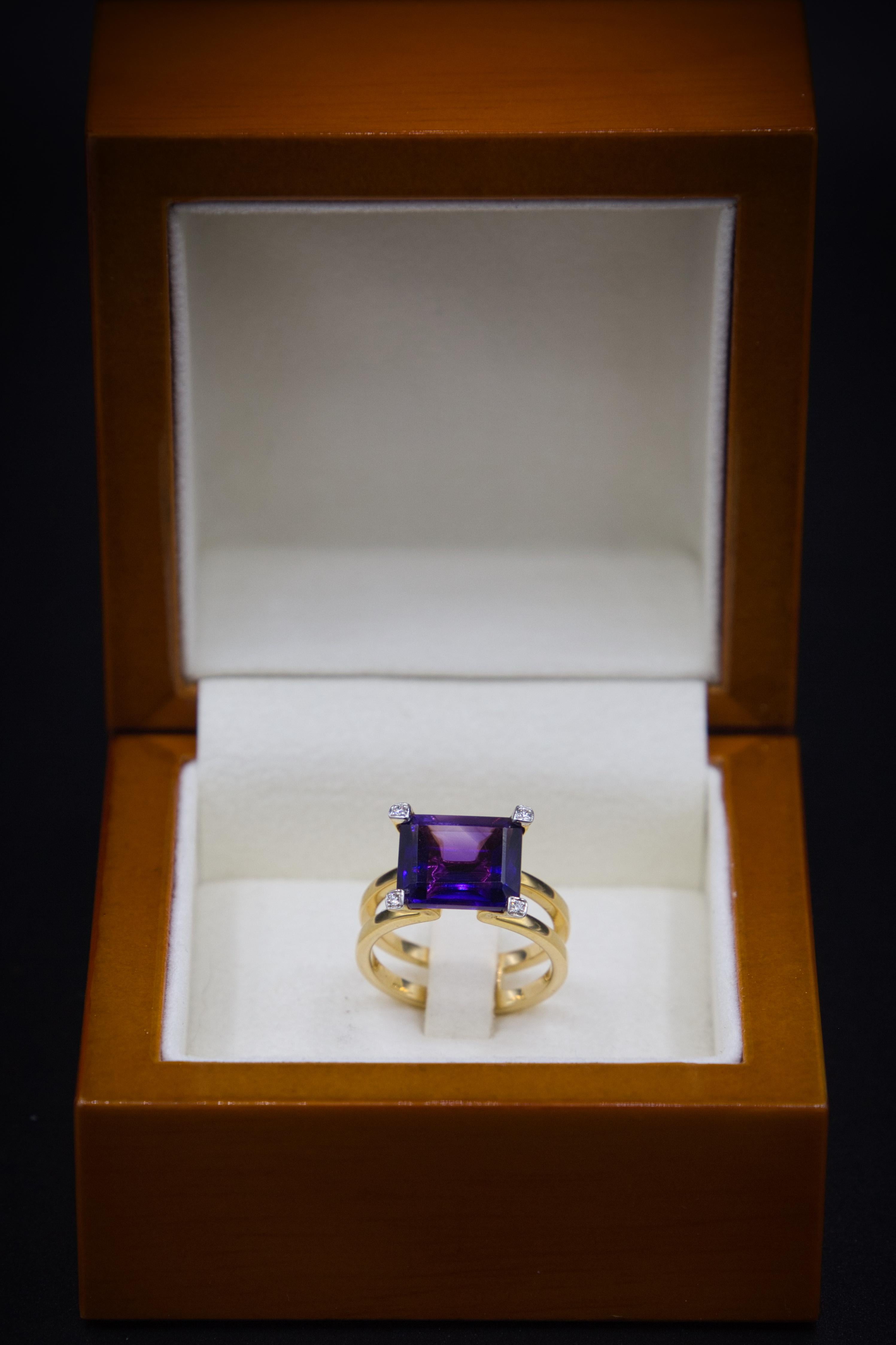 Amethyst-Ring 18 k für Damen oder Herren im Angebot