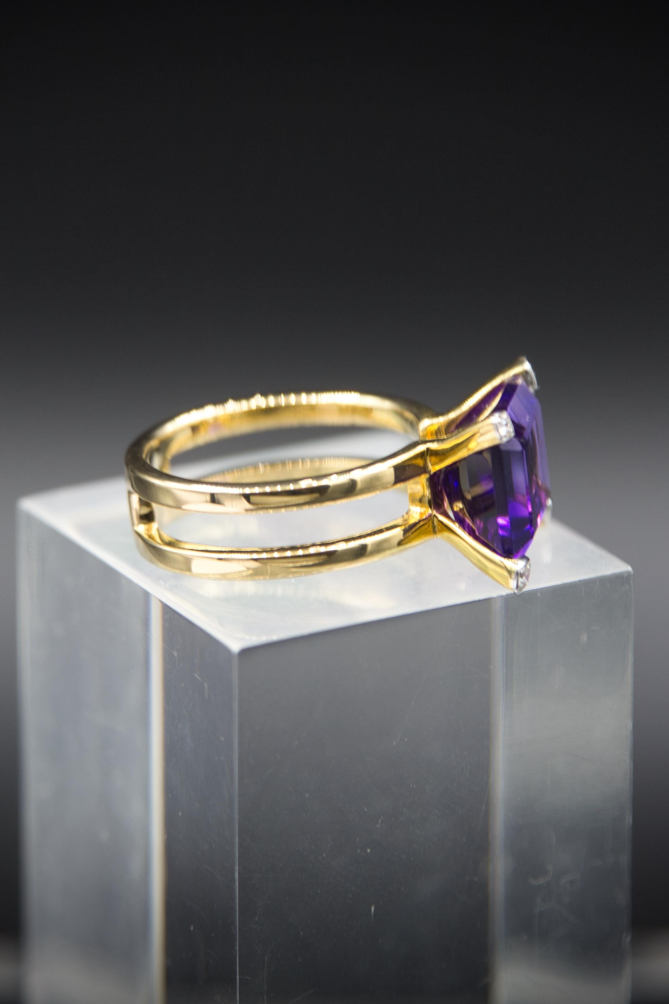 Amethyst-Ring 18 k im Angebot 1