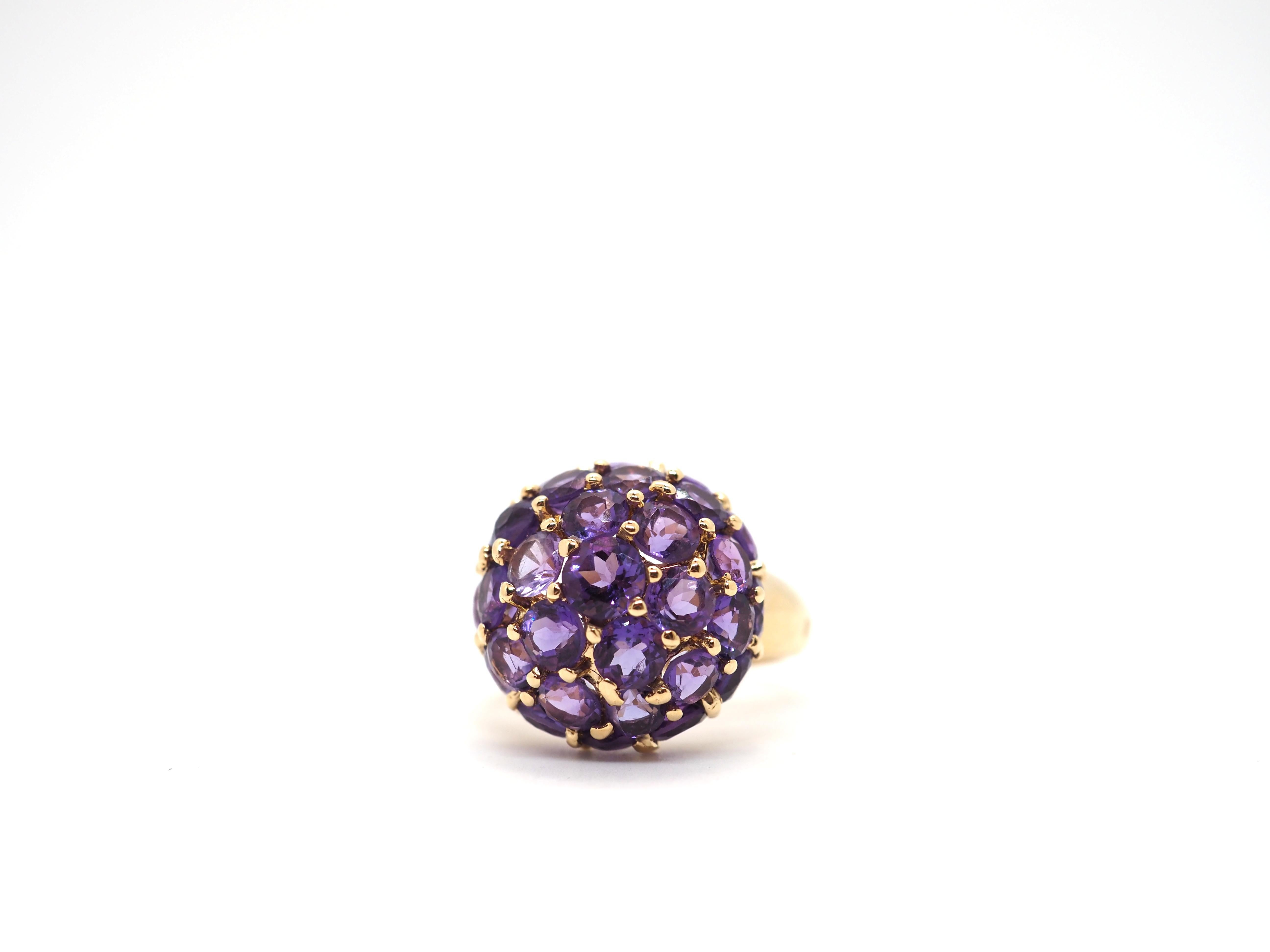Amethyst Ring 18K Yellow Gold In Excellent Condition For Sale In Geneva, CH