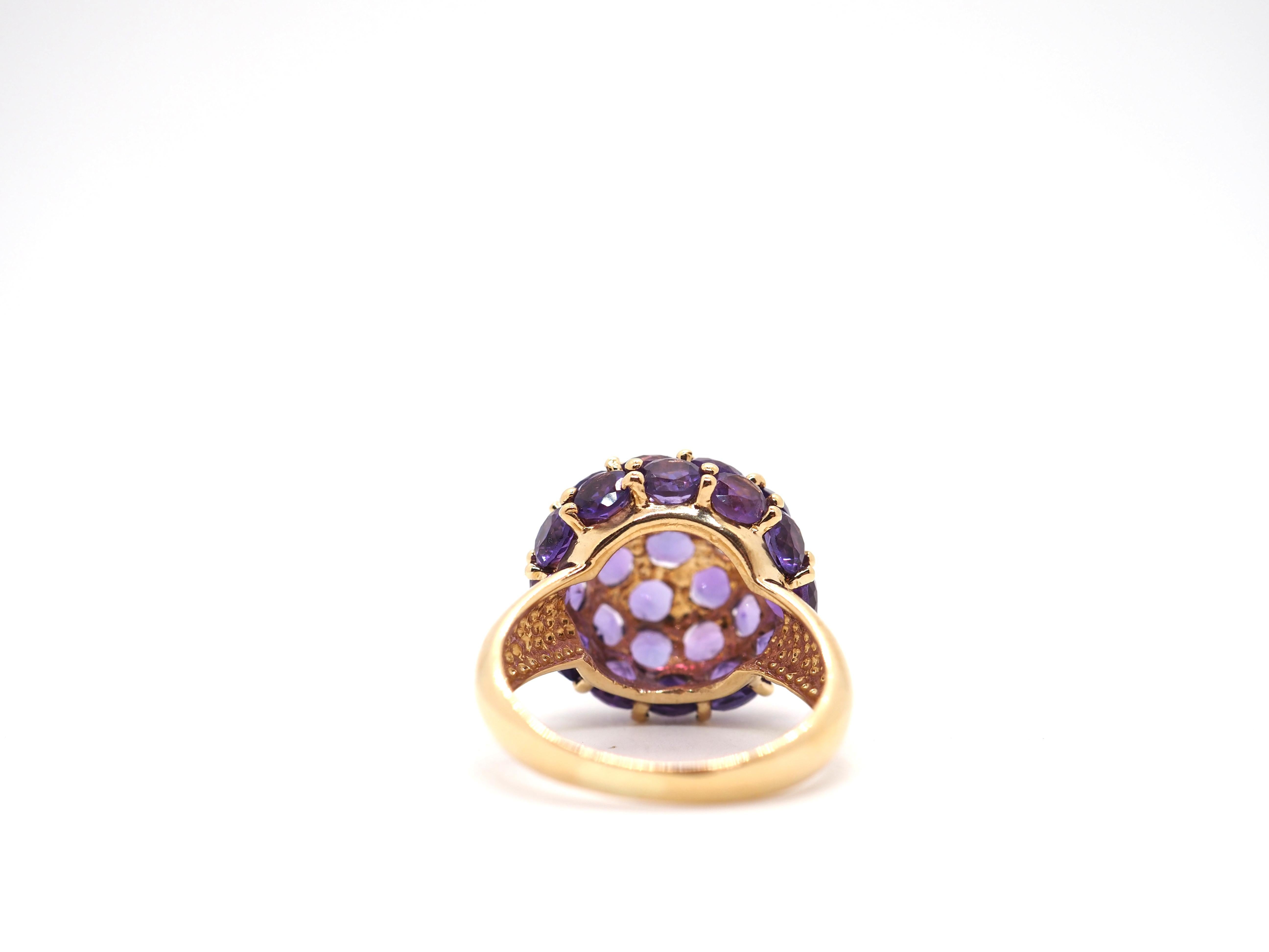 Women's Amethyst Ring 18K Yellow Gold For Sale