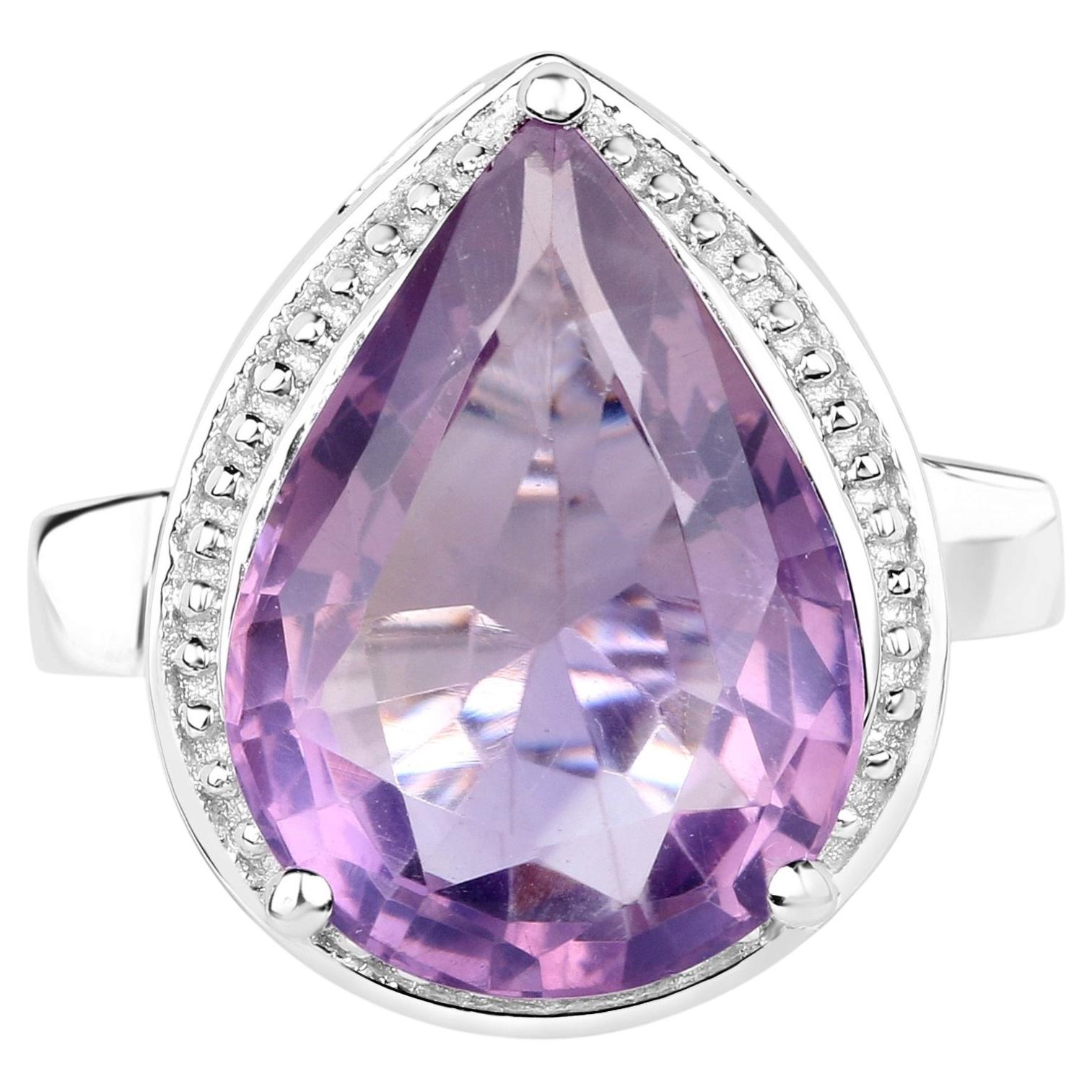 Amethyst Ring 8.98 Carats Sterling Silver