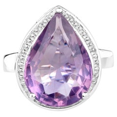 Amethyst Ring 8.98 Carats Sterling Silver