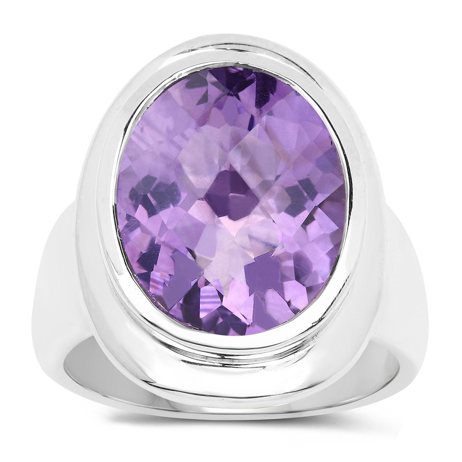 Anello di ametista 9 carati in argento sterling In condizioni ottime in vendita a Aliso Viejo, CA
