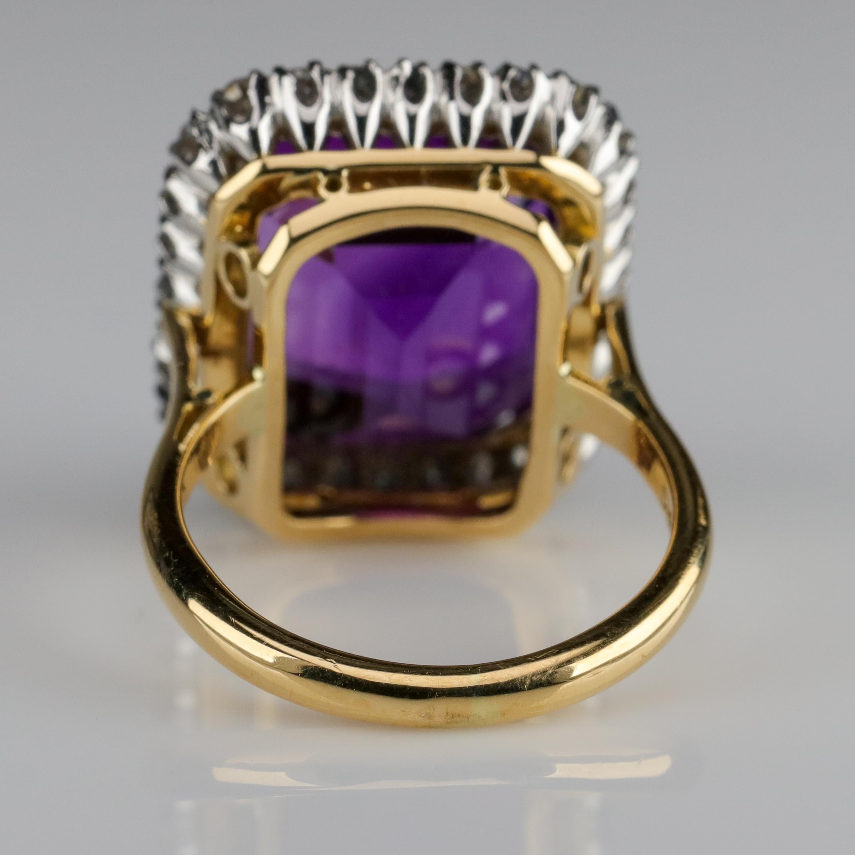 Modern Amethyst Ring by British Royal Jeweler in Original Box with Receipt