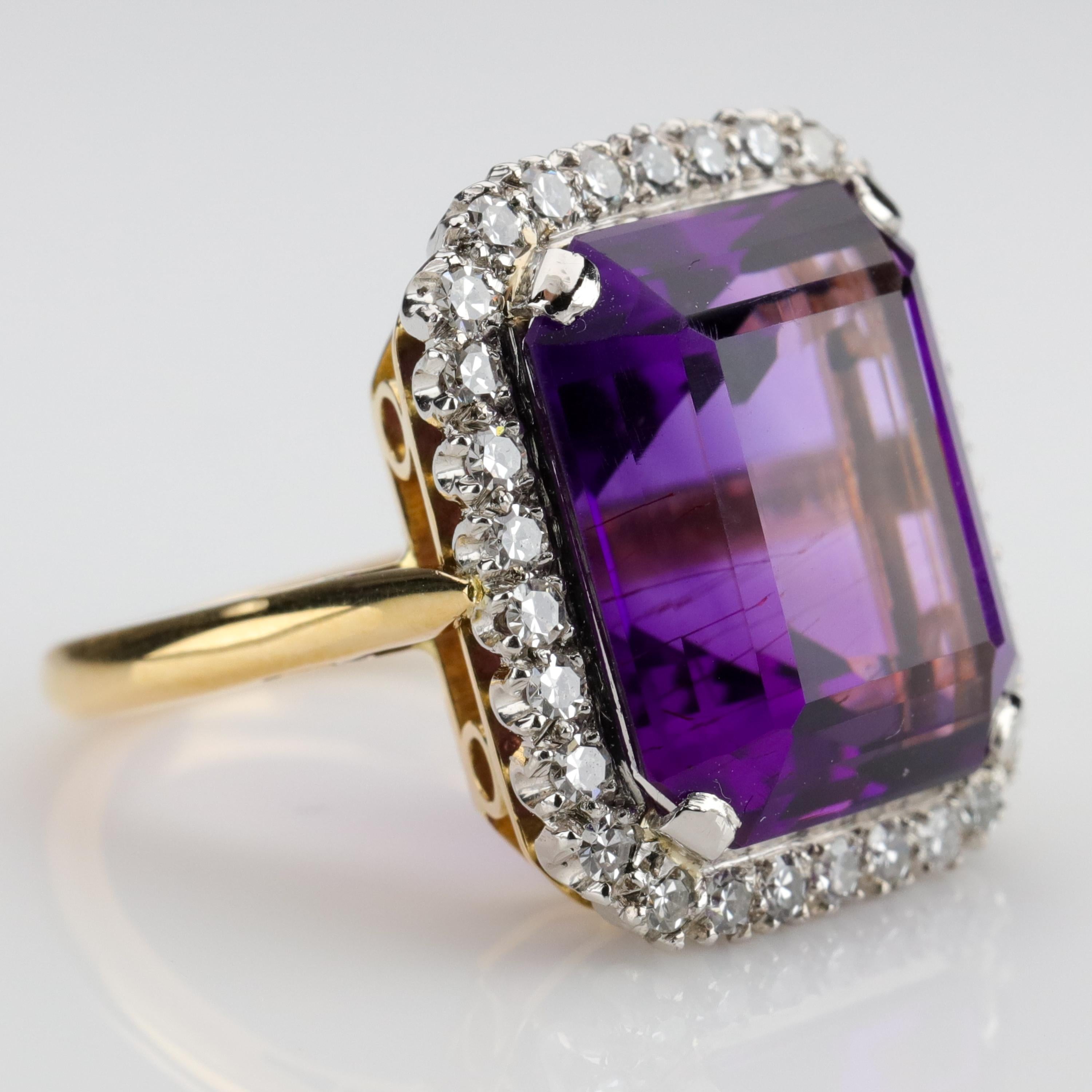 Amethyst Ring by British Royal Jeweler in Original Box with Receipt In Excellent Condition In Southbury, CT