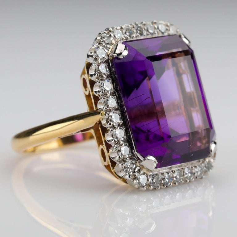Amethyst Ring by British Royal Jeweler in Original Box with Receipt at ...