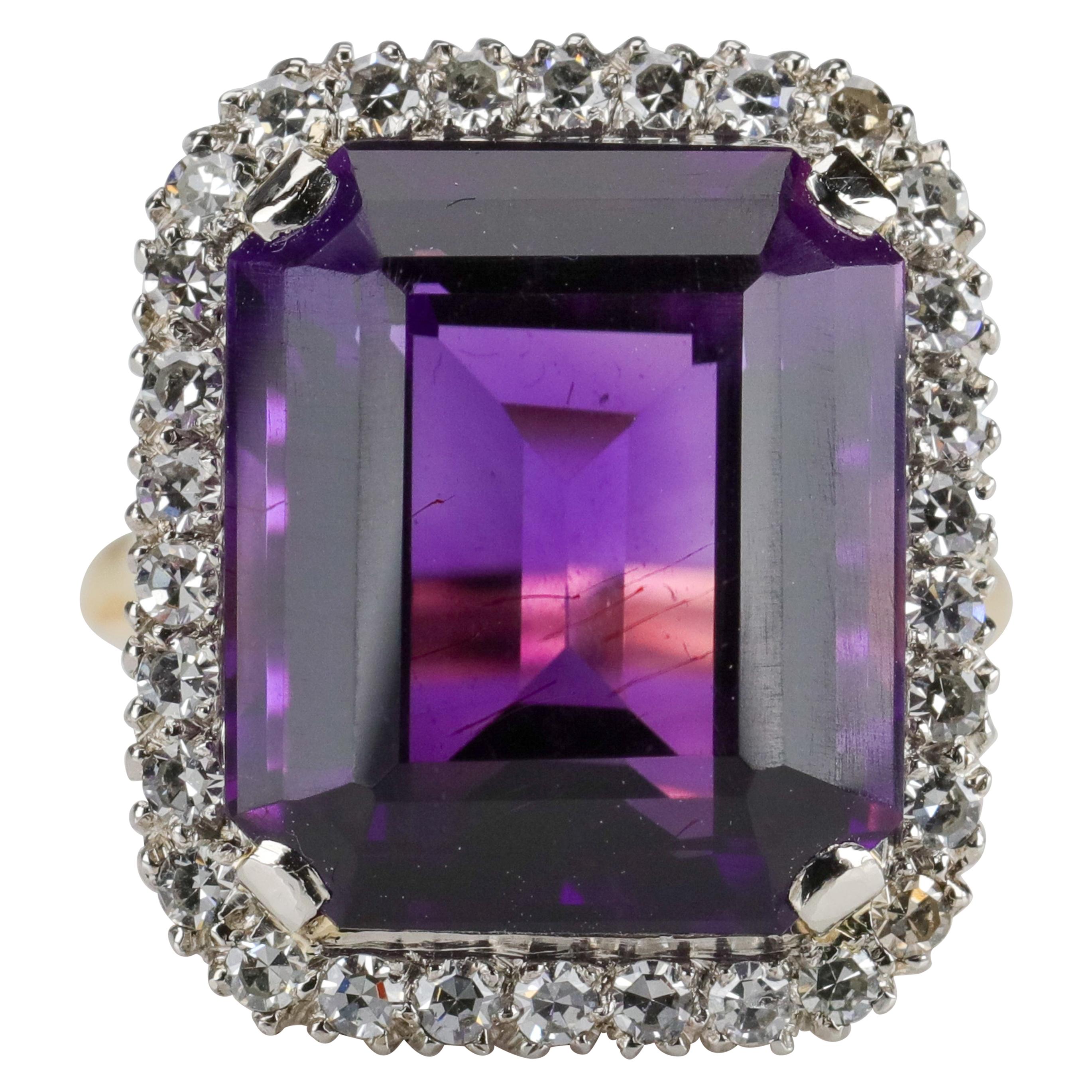 Amethyst Ring by British Royal Jeweler in Original Box with Receipt