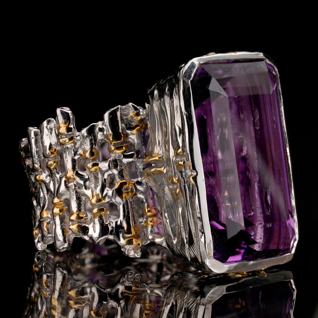 Amethyst Ring (Baguetteschliff) im Angebot