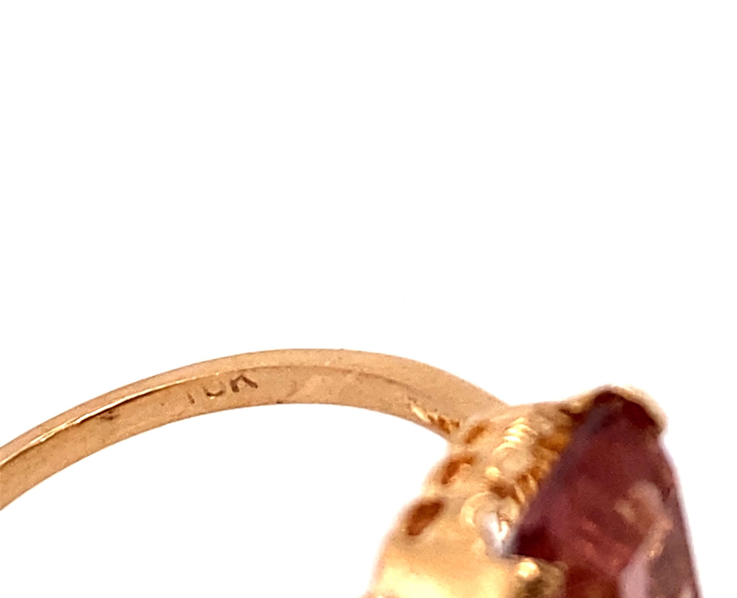 Emerald Cut Amethyst Ring NOS Vintage 2.90ct Rectangular Cut 1950's Retro Antique Yellow Gol