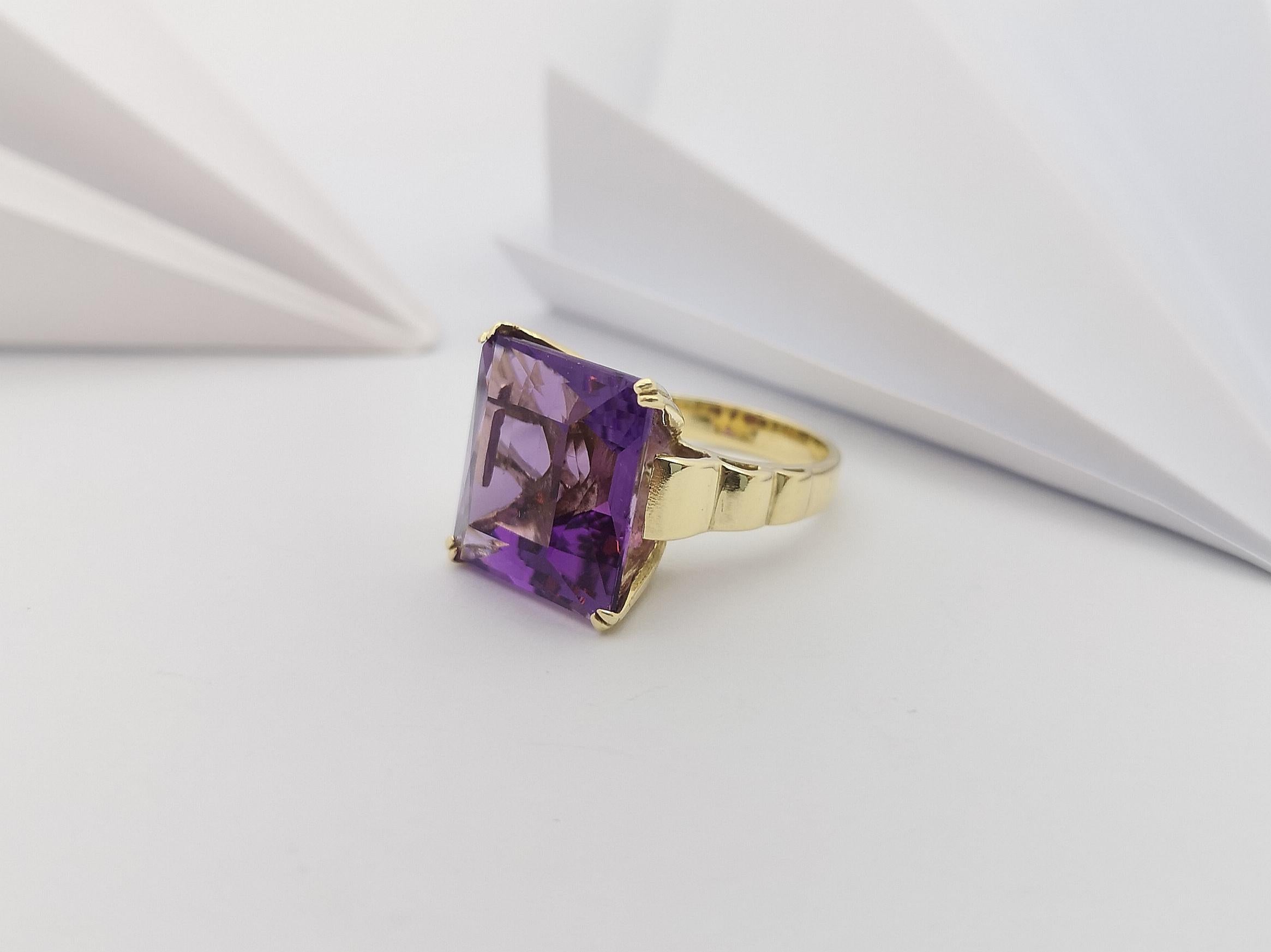 Amethyst-Ring in 14 Karat Gold gefasst im Angebot 5