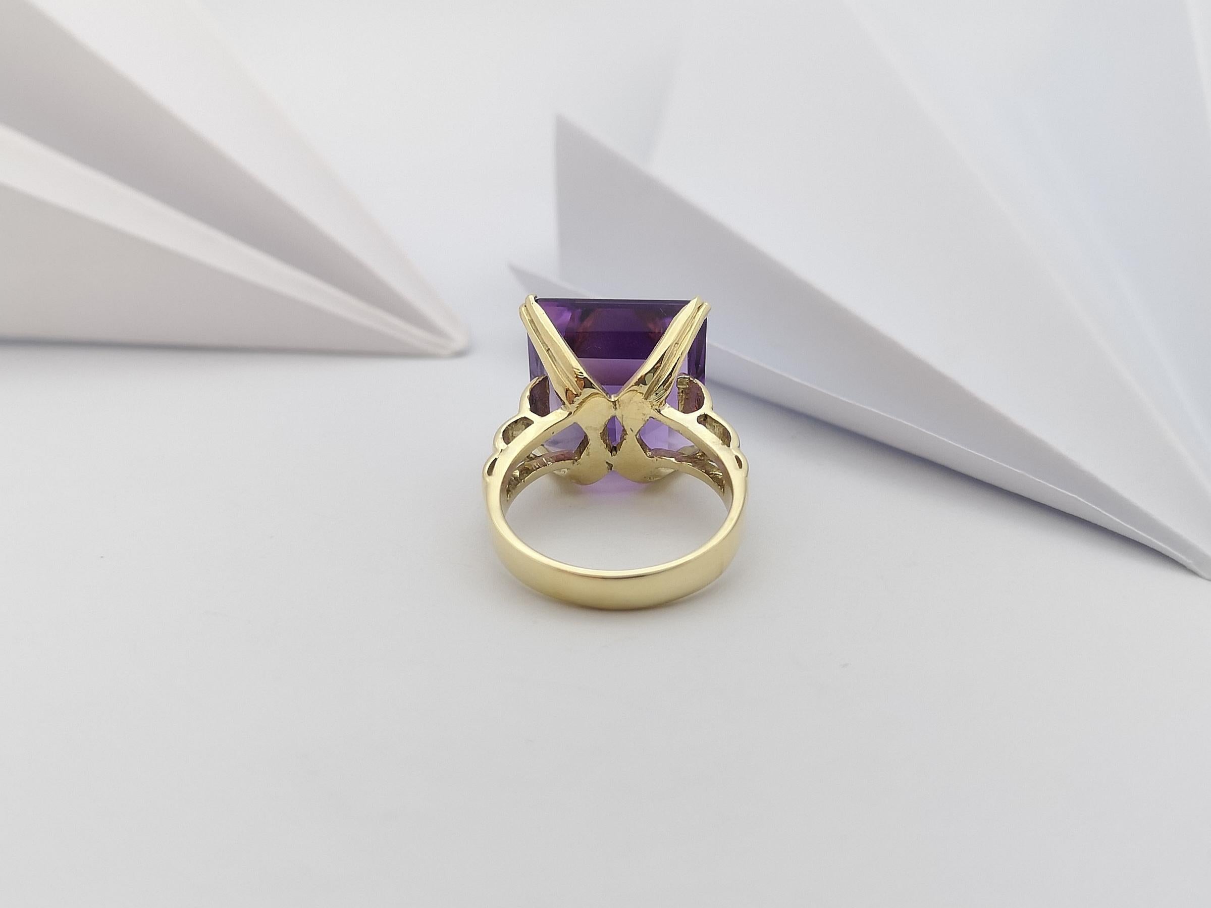 Amethyst-Ring in 14 Karat Gold gefasst im Angebot 6