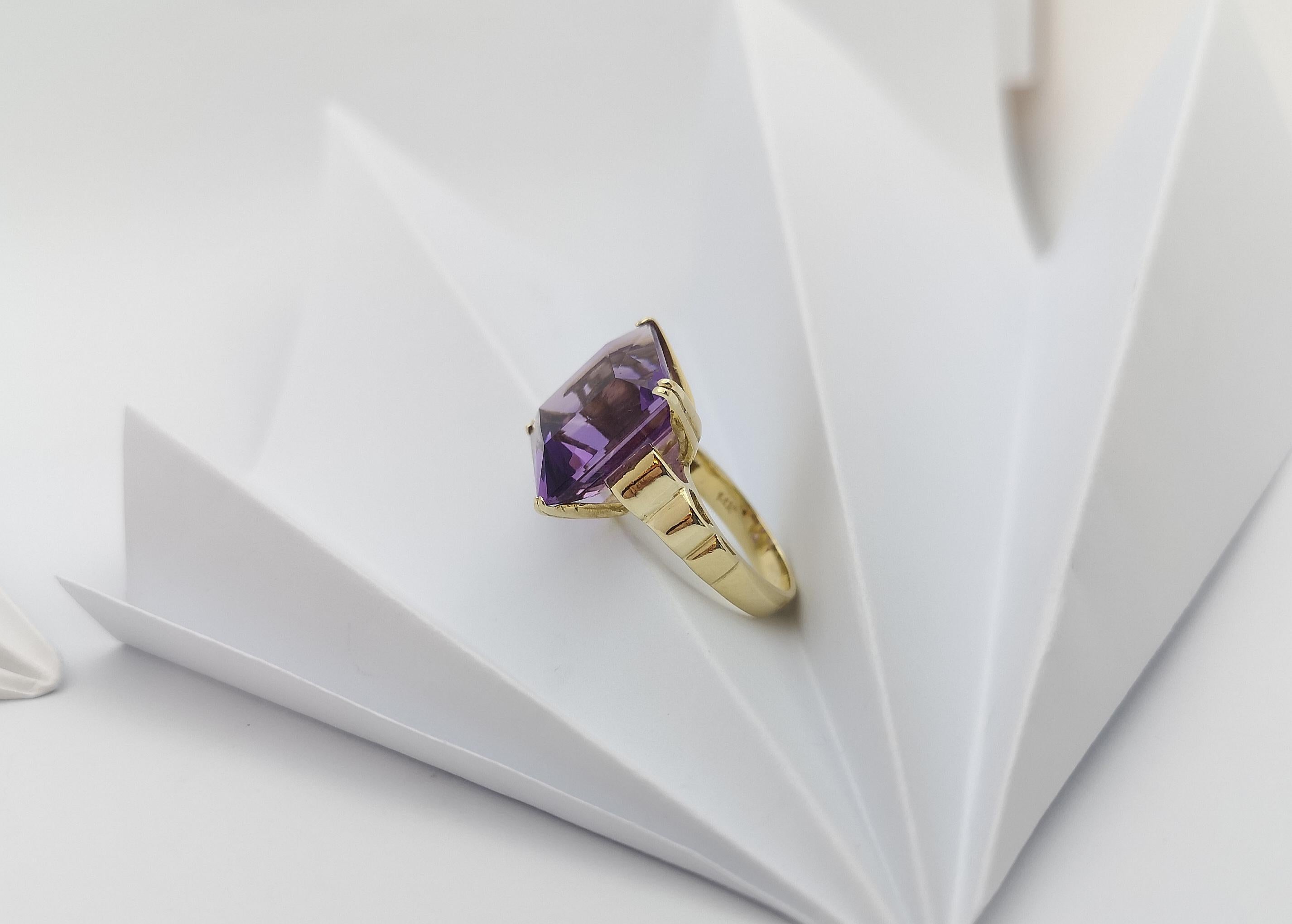 Amethyst-Ring in 14 Karat Gold gefasst im Angebot 7