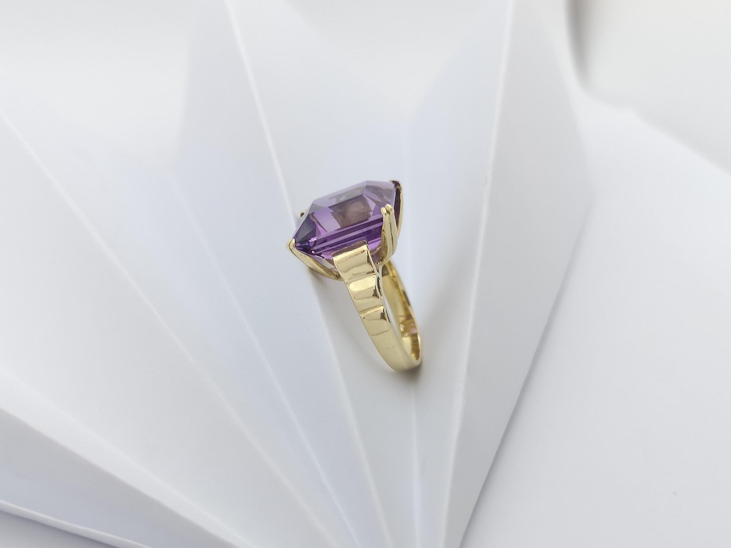 Amethyst-Ring in 14 Karat Gold gefasst im Angebot 9