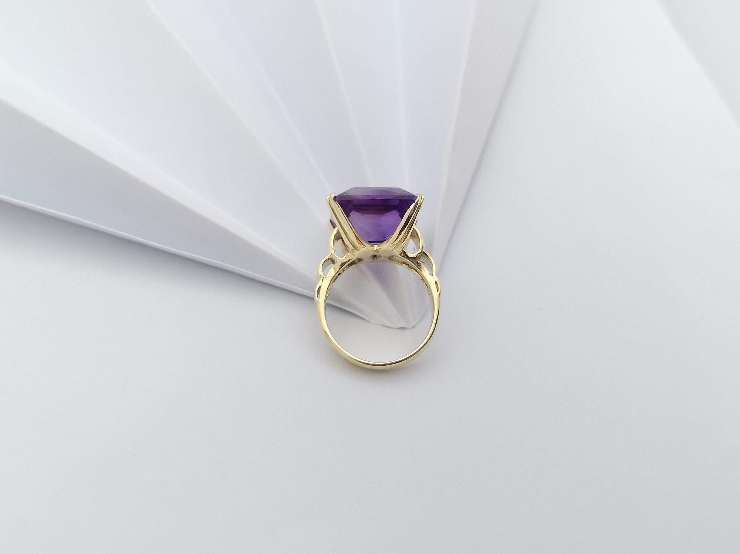 Amethyst-Ring in 14 Karat Gold gefasst im Angebot 10