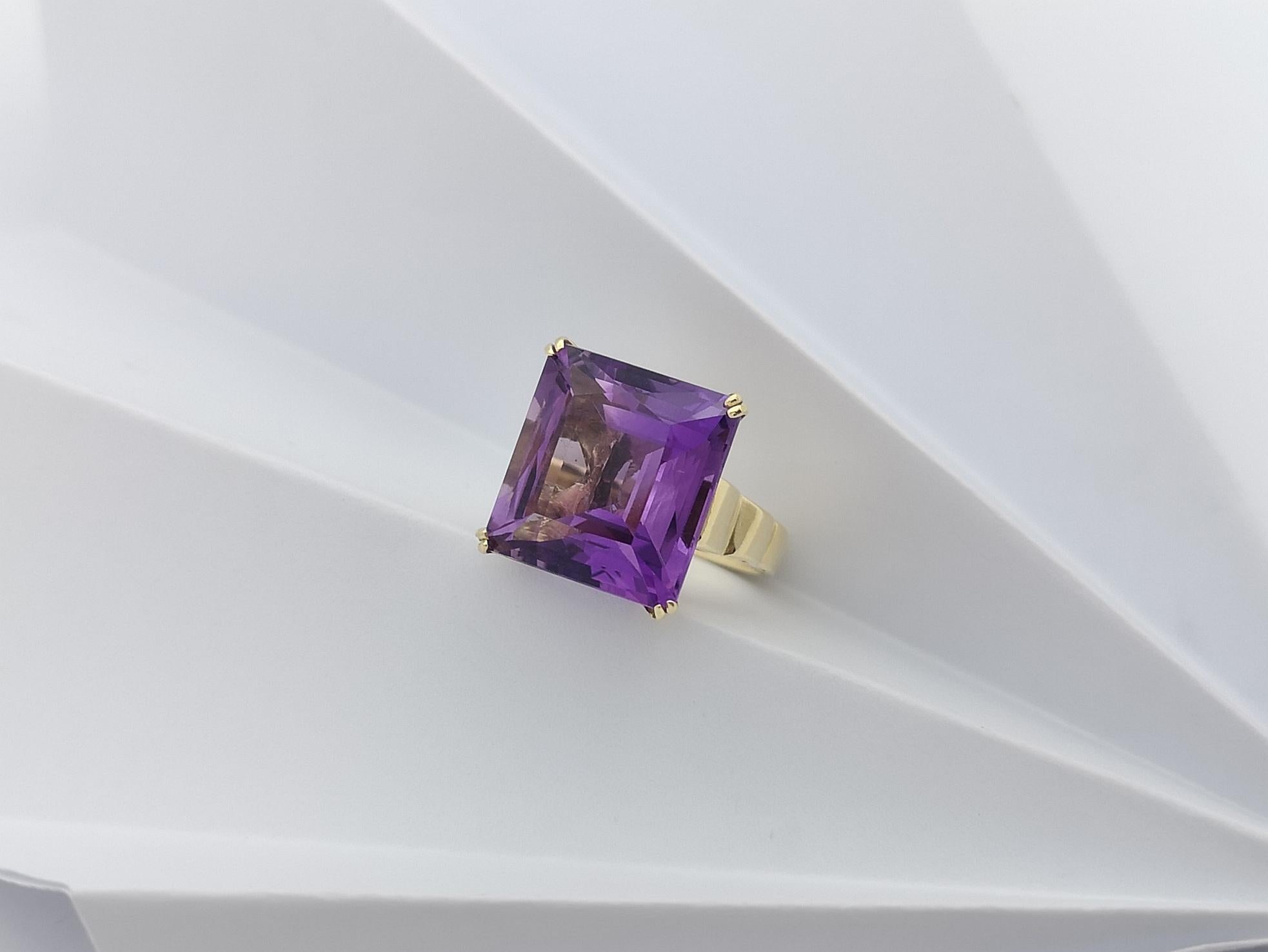 Amethyst-Ring in 14 Karat Gold gefasst im Angebot 11