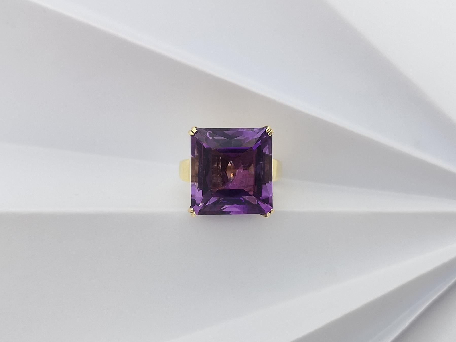 Amethyst-Ring in 14 Karat Gold gefasst im Angebot 12