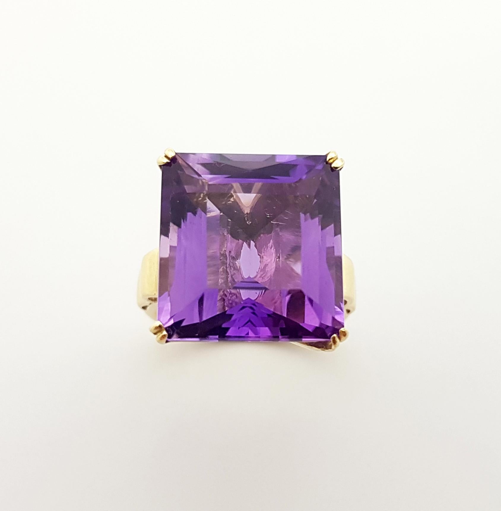 Amethyst-Ring in 14 Karat Gold gefasst im Angebot 13
