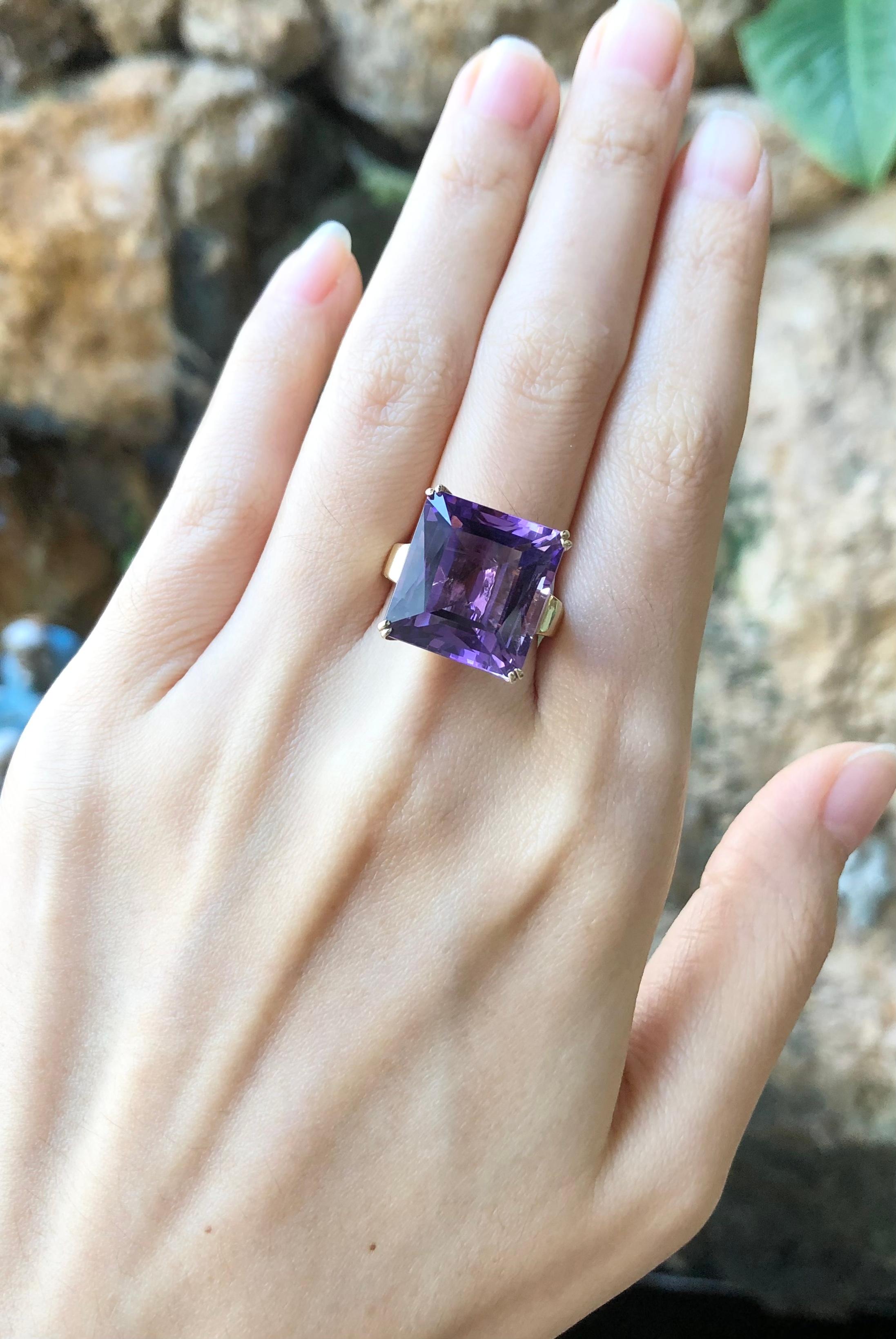 Amethyst-Ring in 14 Karat Gold gefasst Damen im Angebot