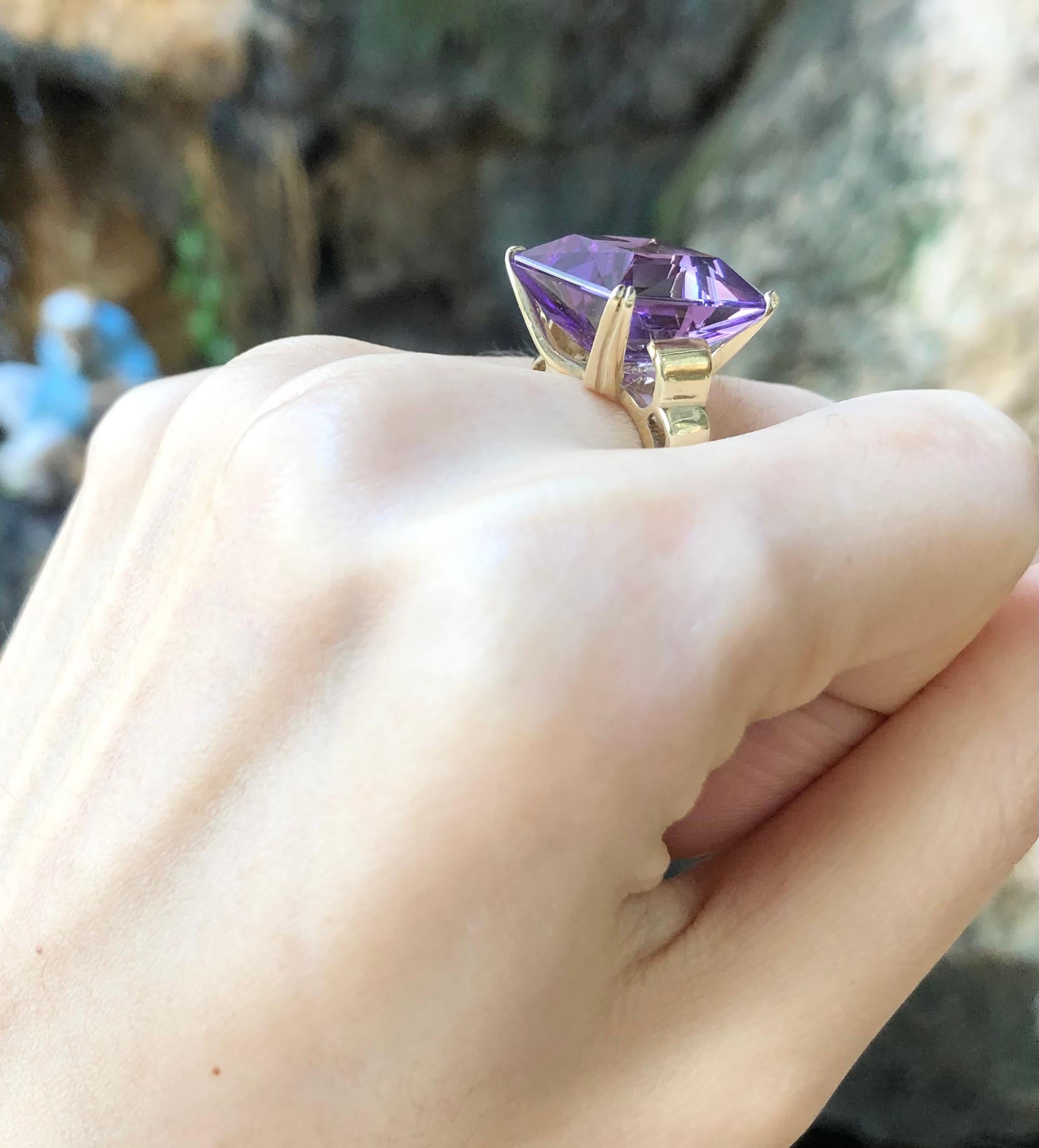 Amethyst-Ring in 14 Karat Gold gefasst im Angebot 2