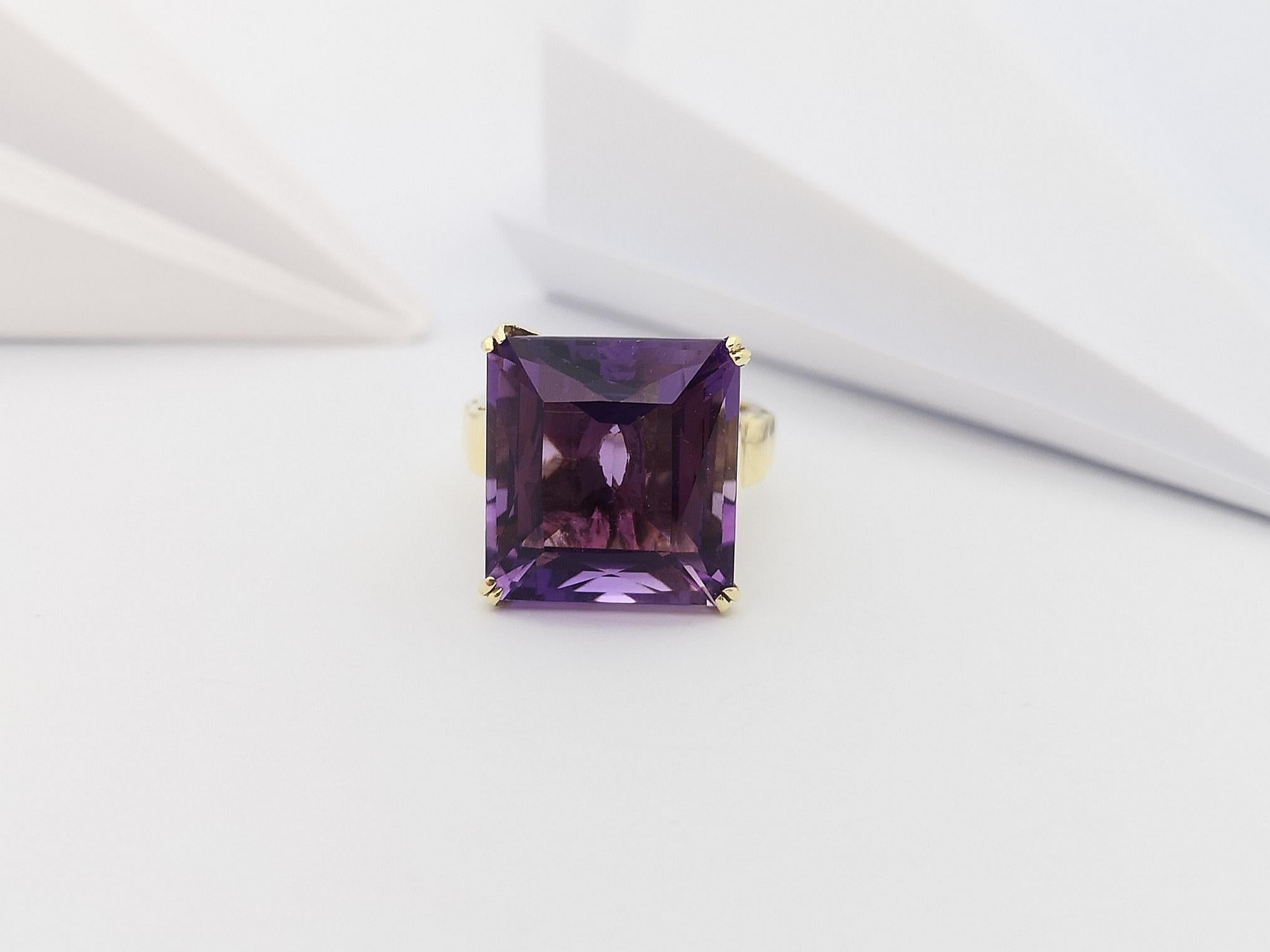 Amethyst-Ring in 14 Karat Gold gefasst im Angebot 3