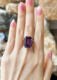 Amethyst Ring set in 14K Gold Settings