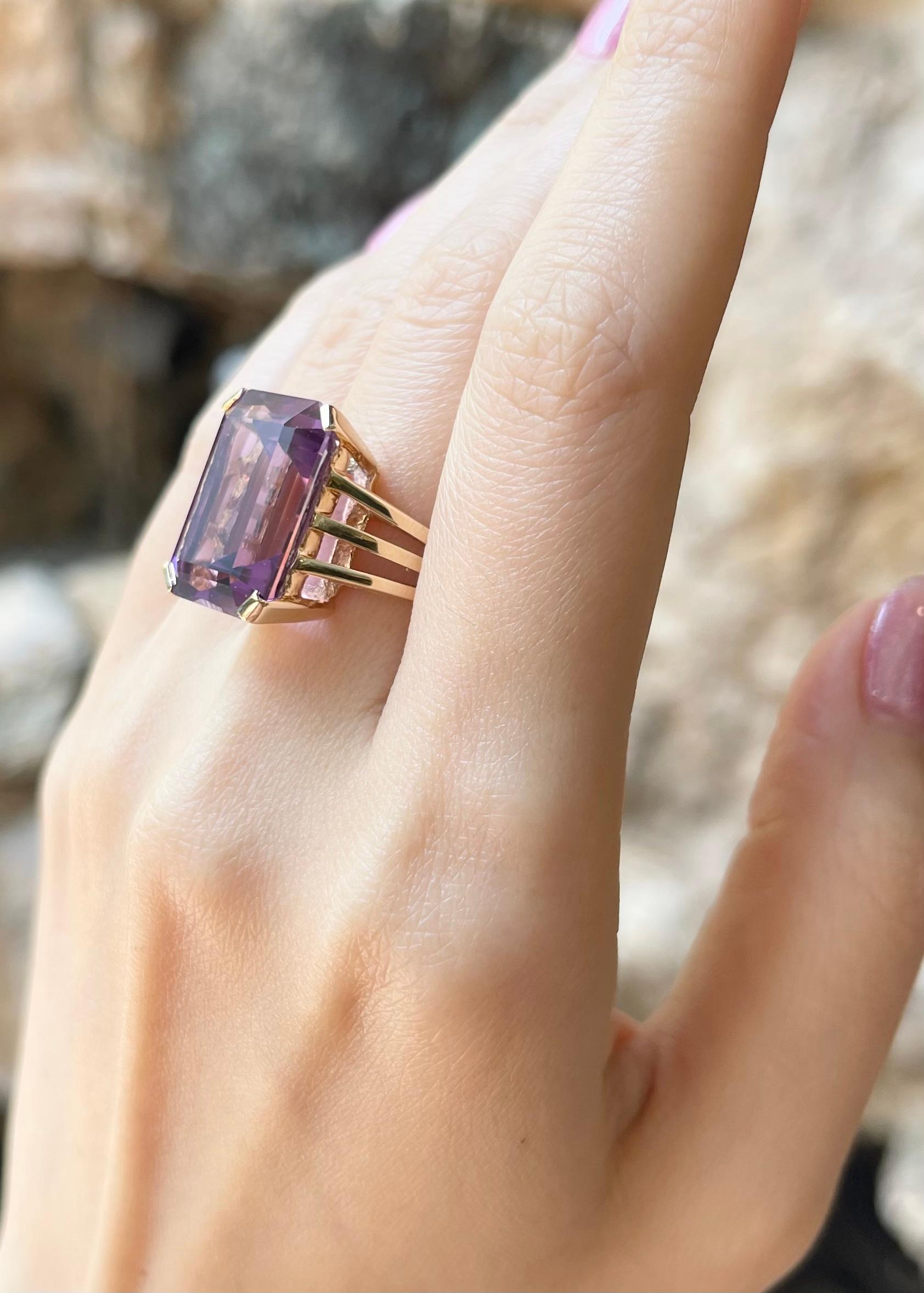 Anillo de amatista engastado en oro de 14 quilates en Nuevo estado para la venta en Bangkok, TH