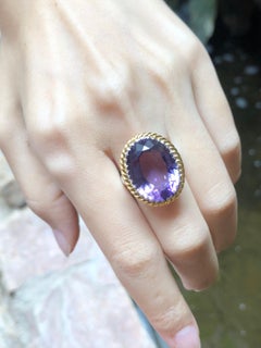 Amethyst Ring Set in 18 Karat White Gold Settings
