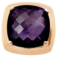 Bague en améthyste sertie d'or rose 18 carats