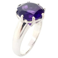 Amethyst Ring Set in 18k White Gold Settings