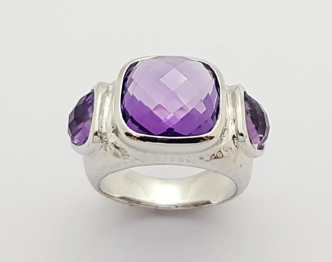 Amethyst  Ring set in Silver Settings For Sale 4