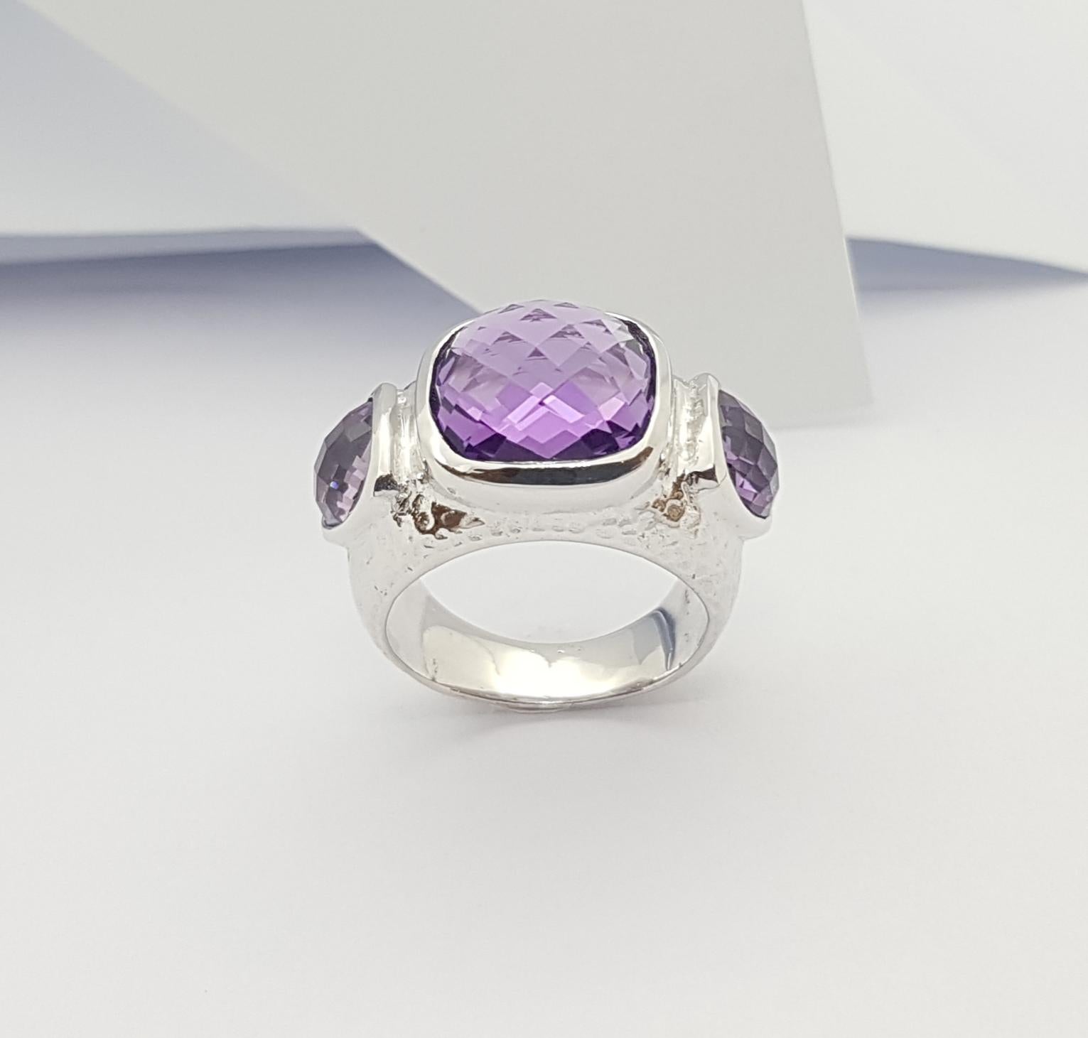 Amethyst  Ring set in Silver Settings For Sale 6