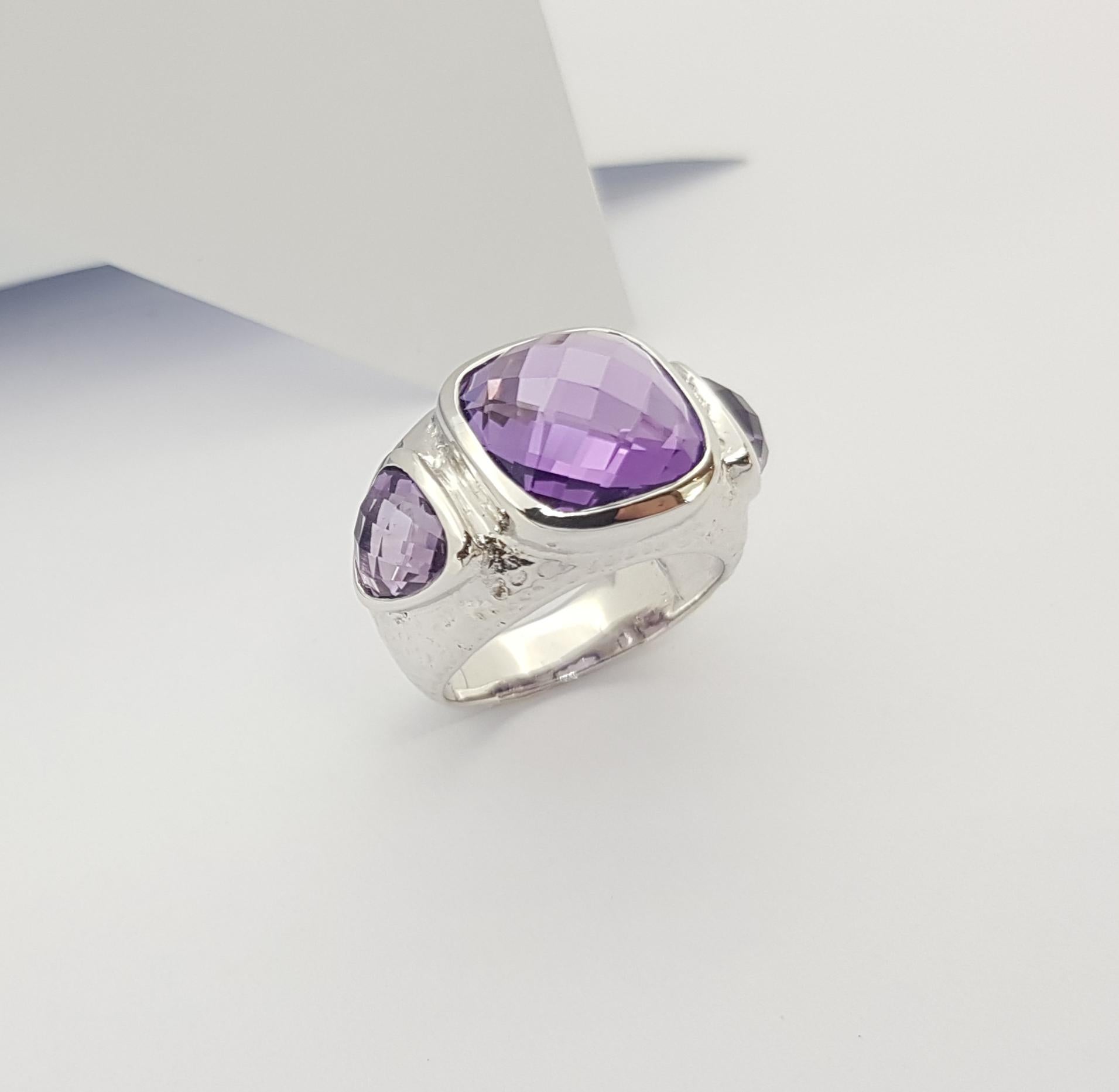 Amethyst  Ring set in Silver Settings For Sale 7