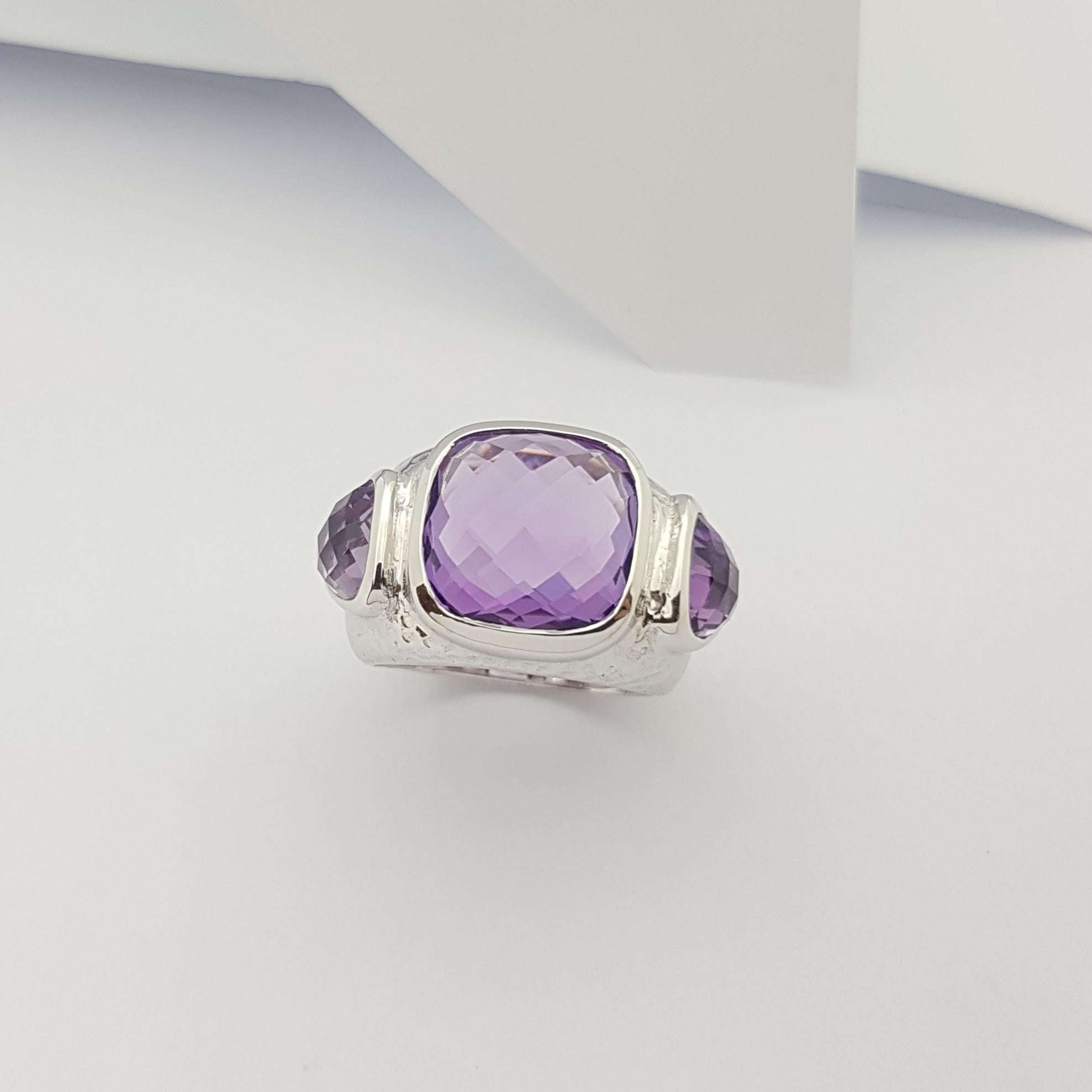 Amethyst  Ring set in Silver Settings For Sale 8
