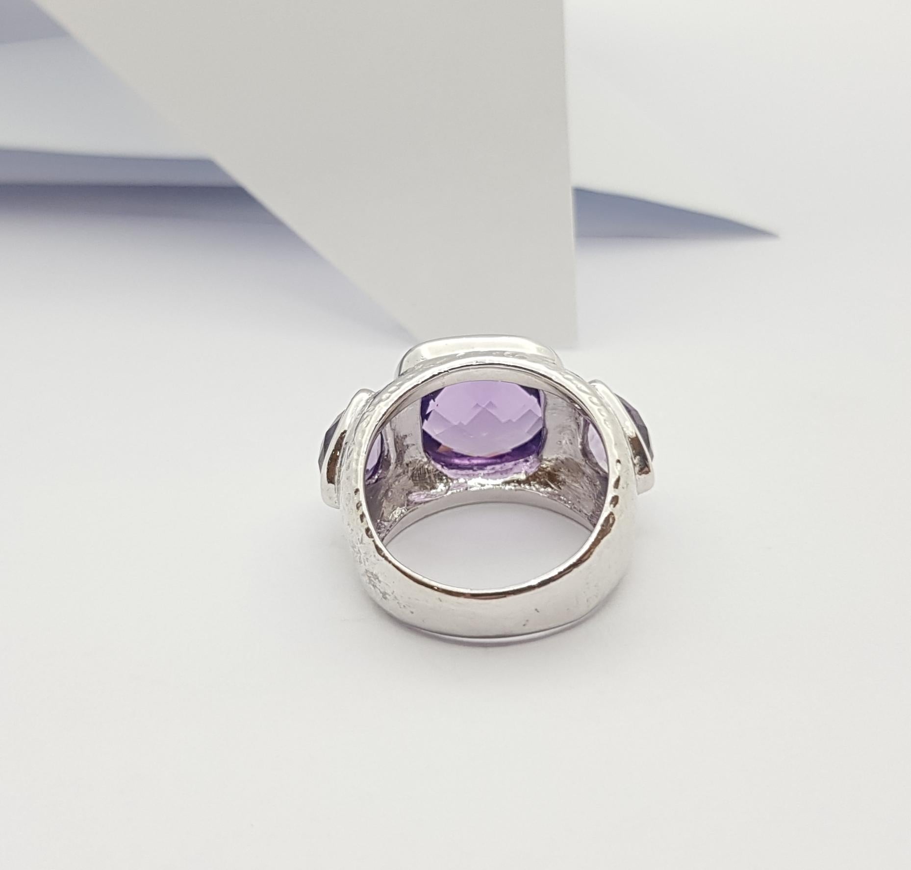 Amethyst  Ring set in Silver Settings For Sale 9