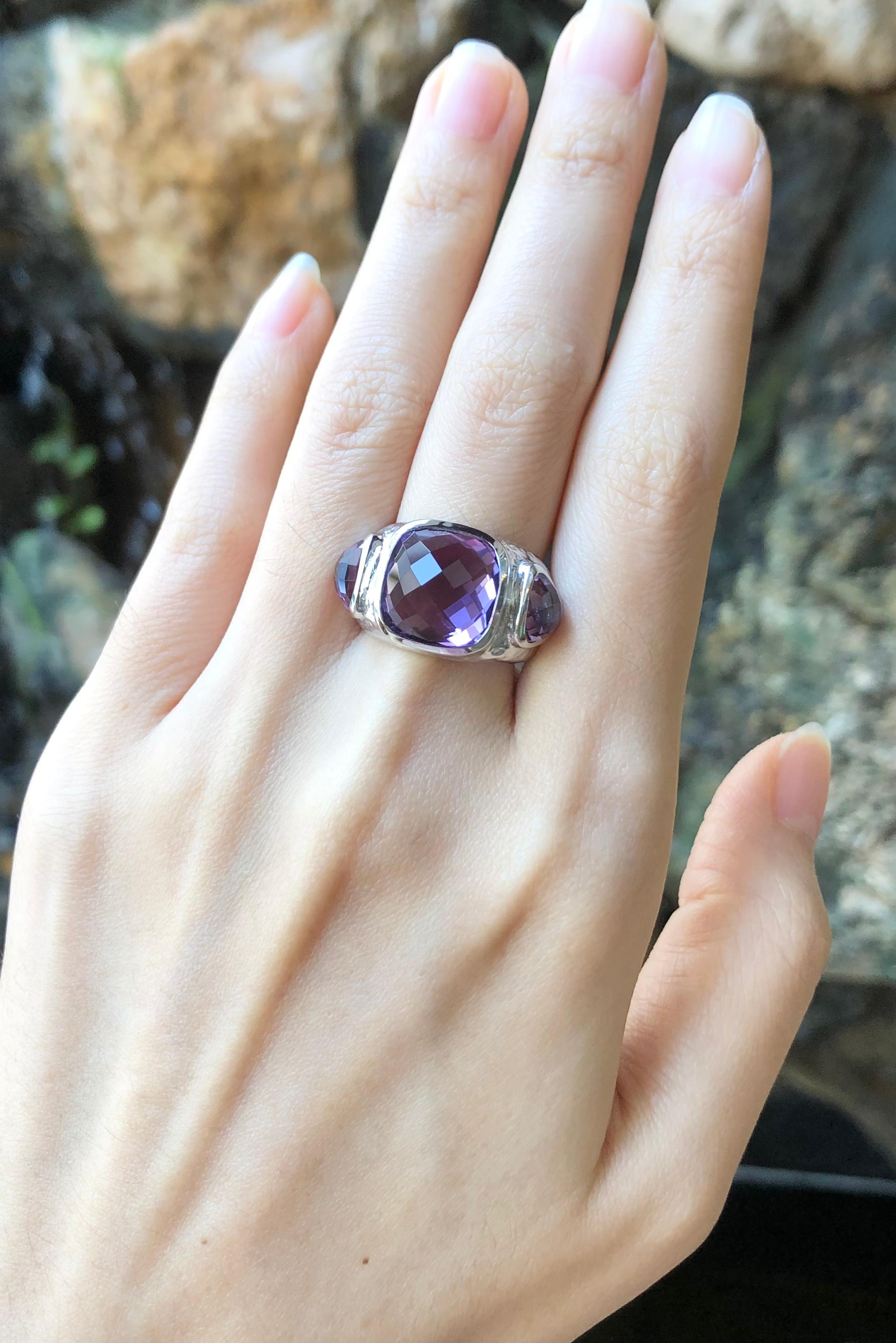 Amethyst  Ring set in Silver Settings For Sale 1
