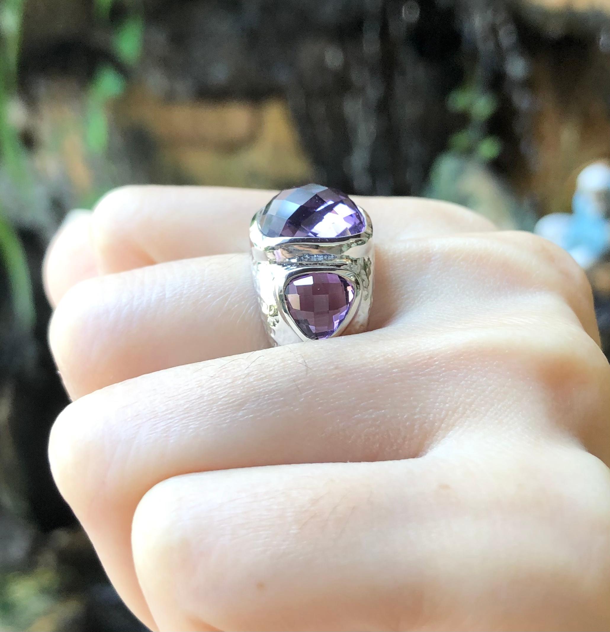 Amethyst  Ring set in Silver Settings For Sale 2