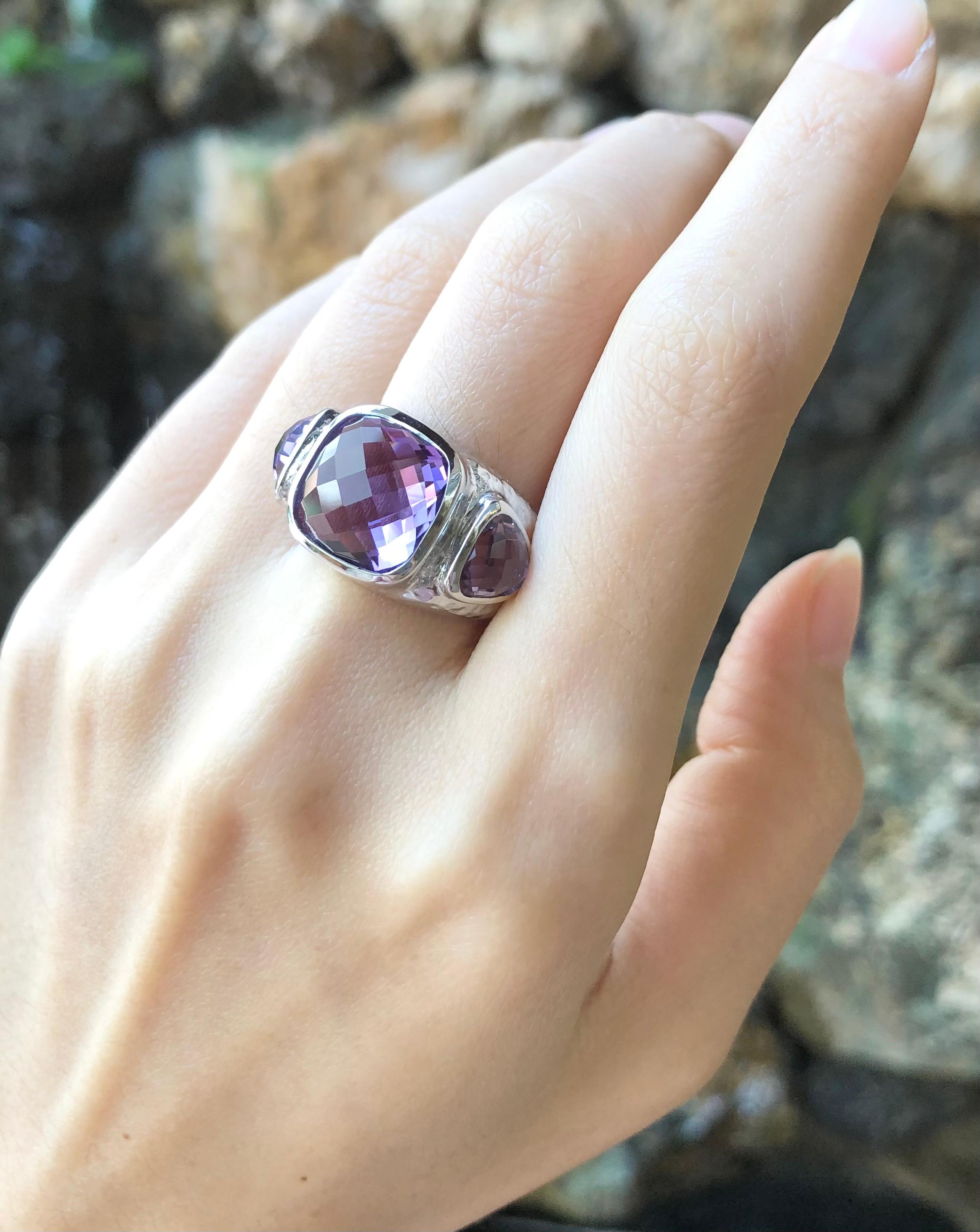 Amethyst  Ring set in Silver Settings For Sale 3