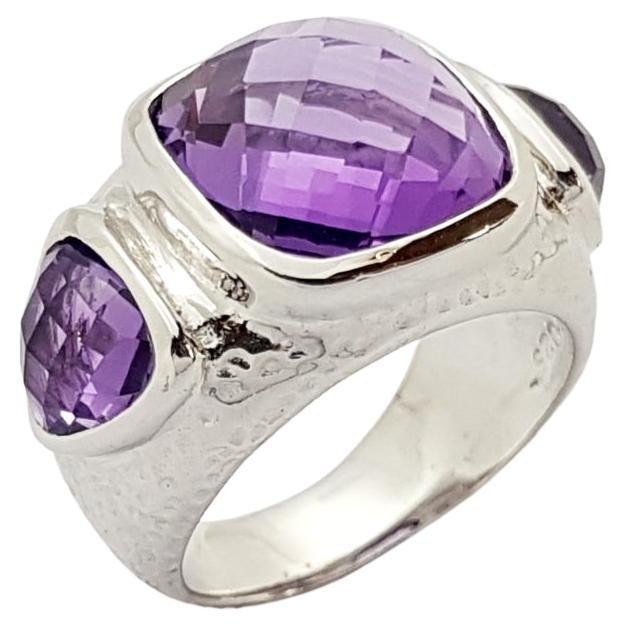 Amethyst  Ring set in Silver Settings For Sale