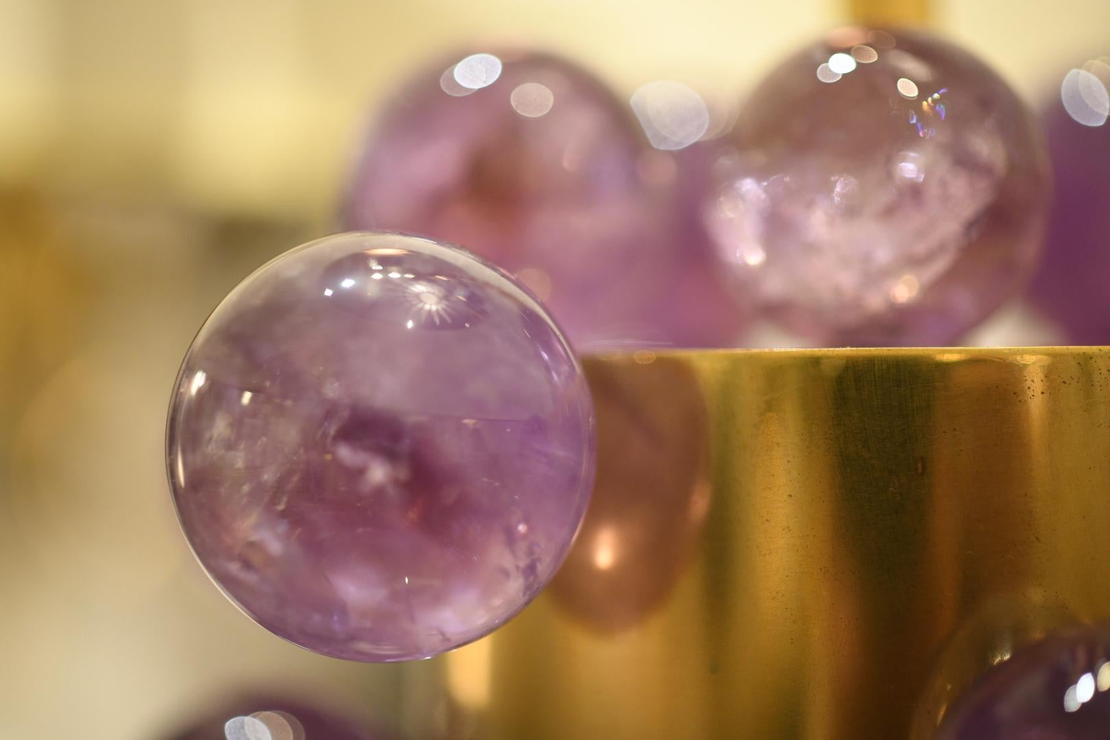 Amethyst Rock Crystal Bubble Lamps by Phoenix In Excellent Condition In New York, NY