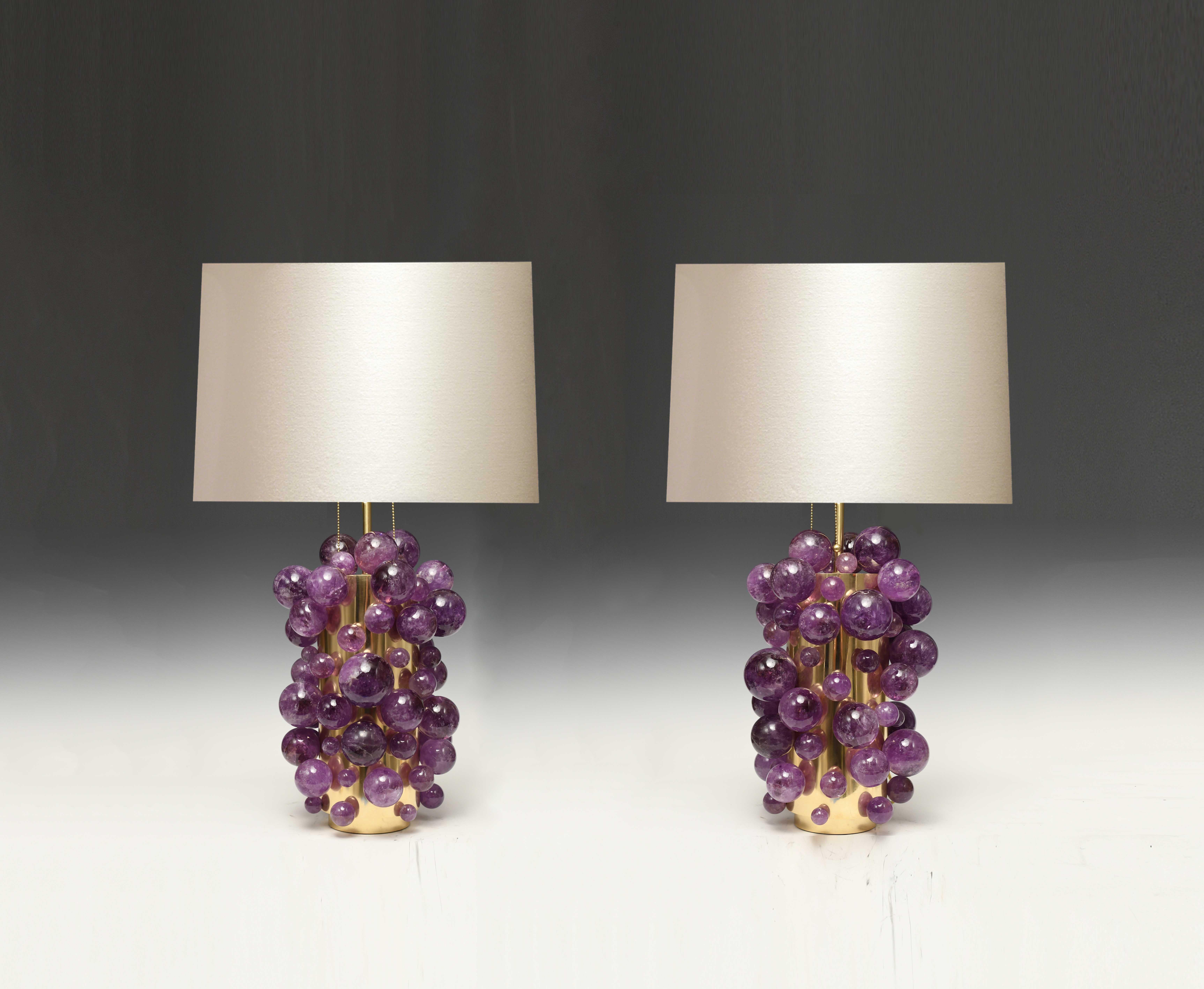 Amethyst Bubble Lamps by Phoenix In Excellent Condition In New York, NY