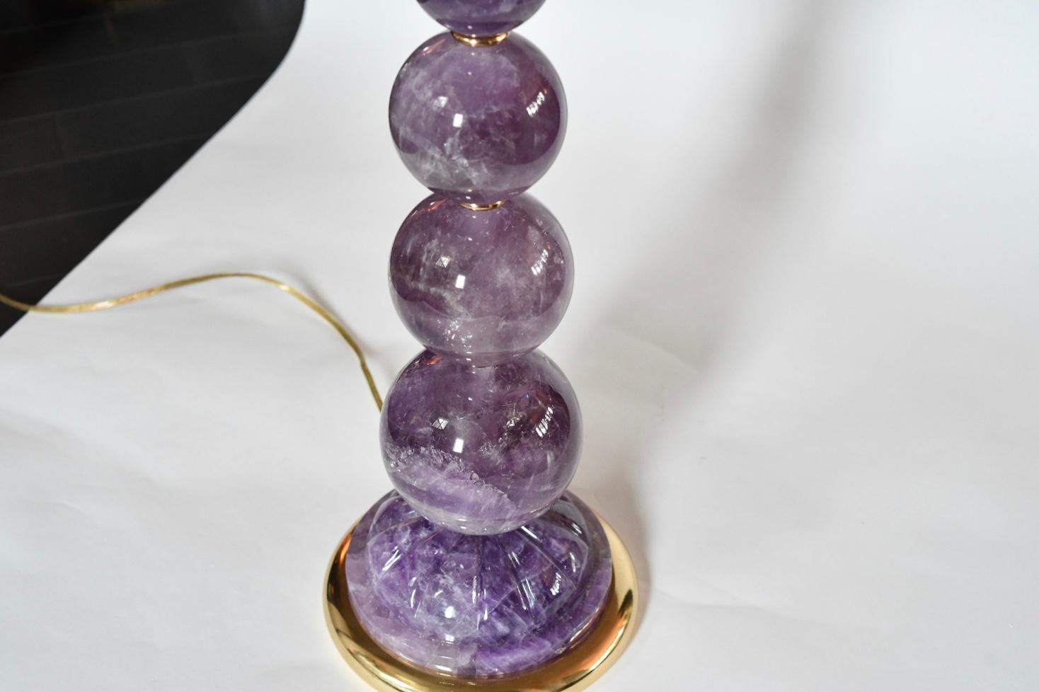 Amethyst Rock Crystal Lamps By Phoenix In Excellent Condition In New York, NY