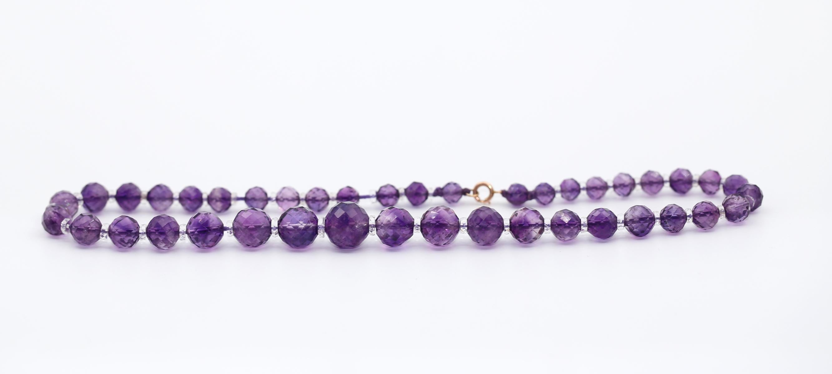 Amethyst Rock Crystal Necklace, 1960 For Sale 1