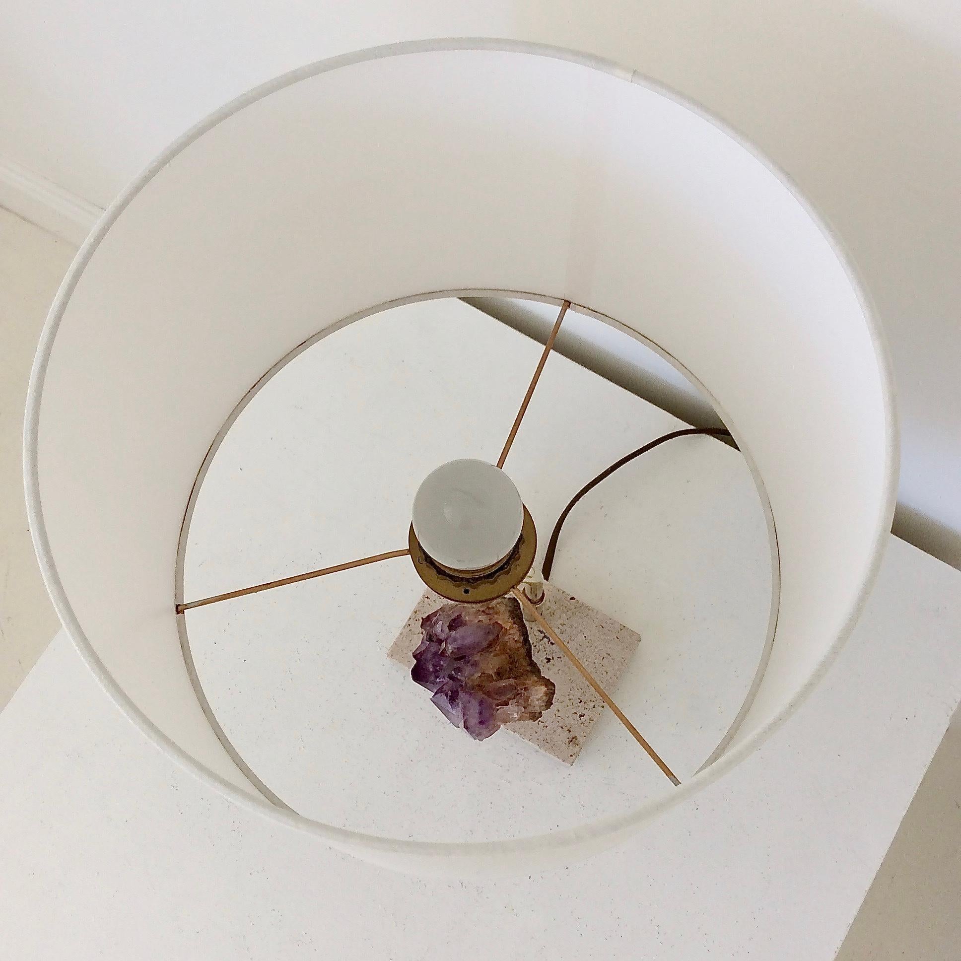 Amethyst Rock Table Lamp, circa 1970, Belgium For Sale 4