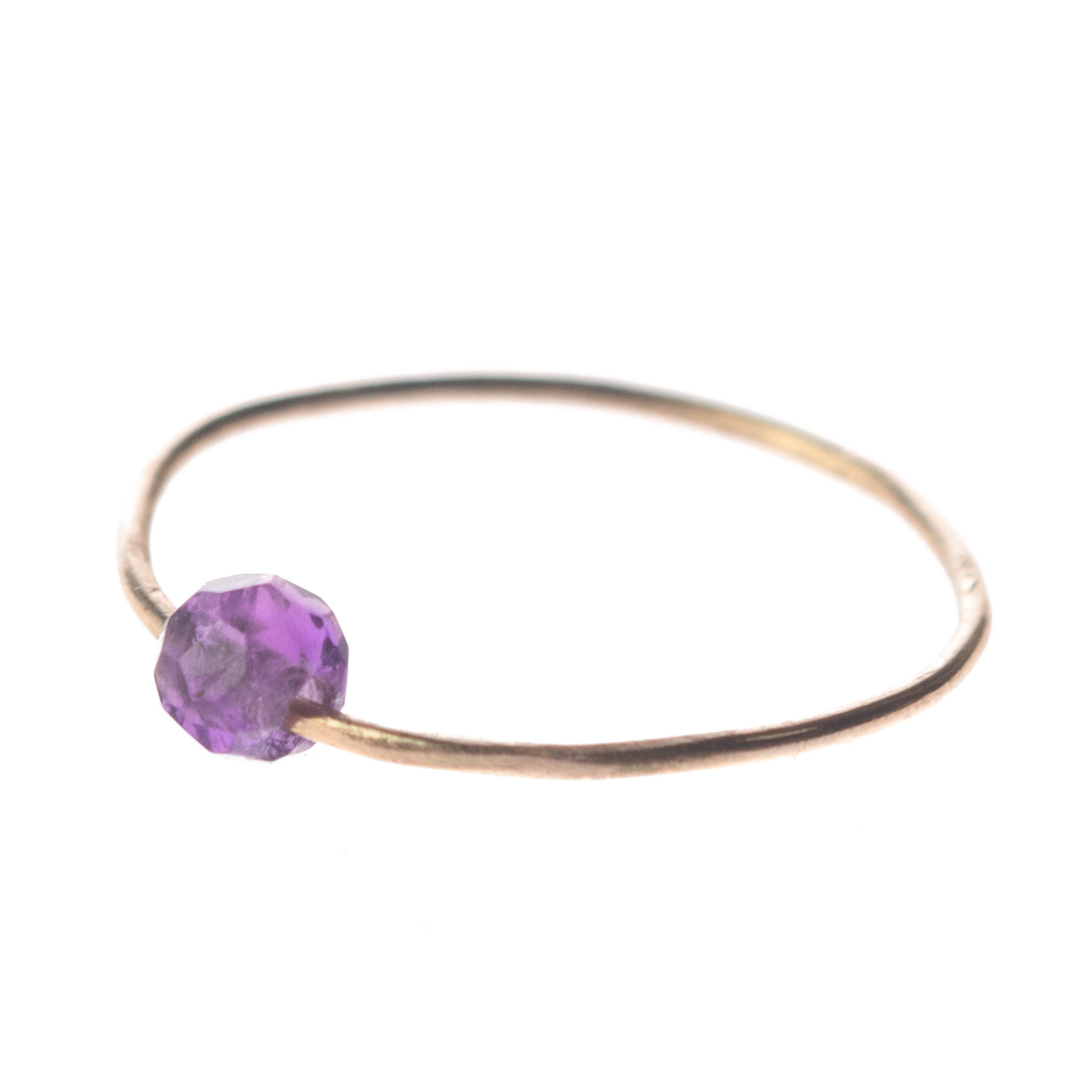 da uomo o donna Anello con ametista Rondelle Colore Naturale Oro Giallo 9 Carati Pianeta Plutone Boho Band in vendita