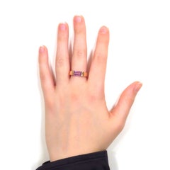 Amethyst Rose Gold Band Ring Handcrafted in Italy by Botta Gioielli