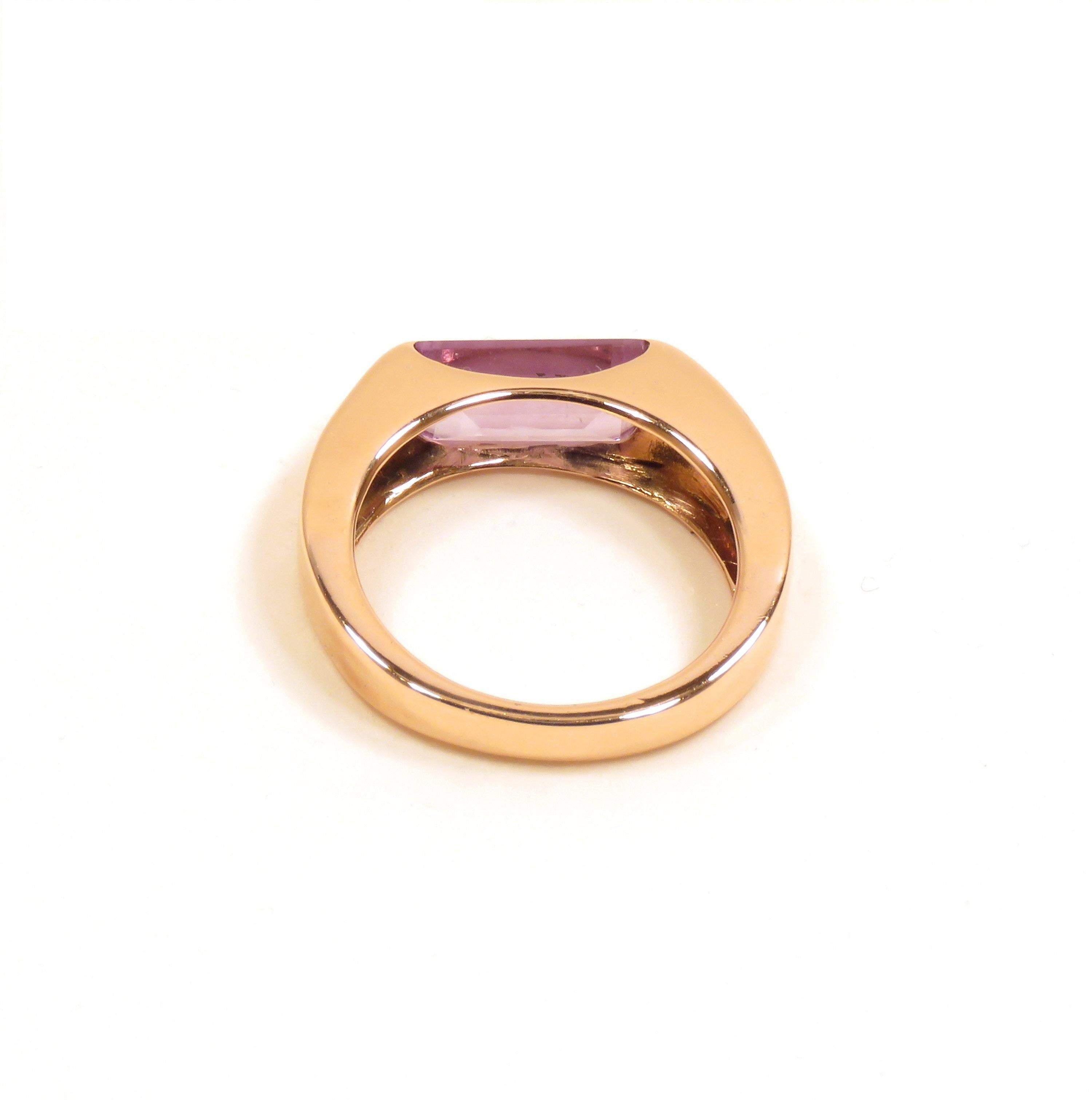 Women's Amethyst Rose Gold Band Ring Handcrafted in Italy by Botta Gioielli For Sale