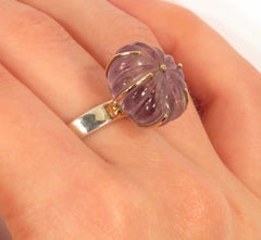 Amethyst Rose Gold Sterling Silver Ring Handcrafted in Italy by Botta Gioielli