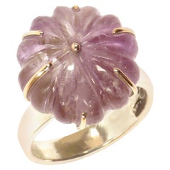 Amethyst Rose Gold Sterling Silver Ring Handcrafted in Italy by Botta Gioielli