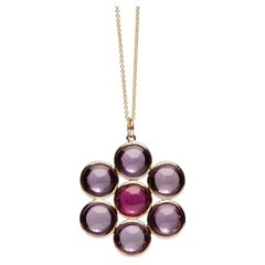 Ciondolo con fiore di ametista e rubellite